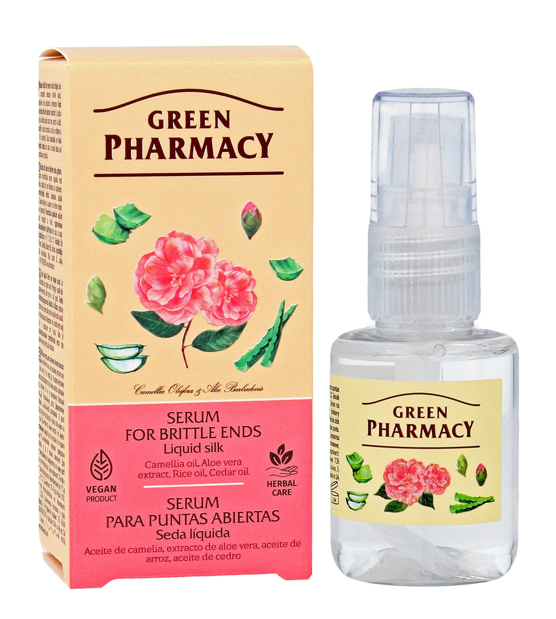 Green Pharmacy Serum for brittle hair ends - liquid silk 30ml | Vaistine1.lt | WestPharmacy.eu