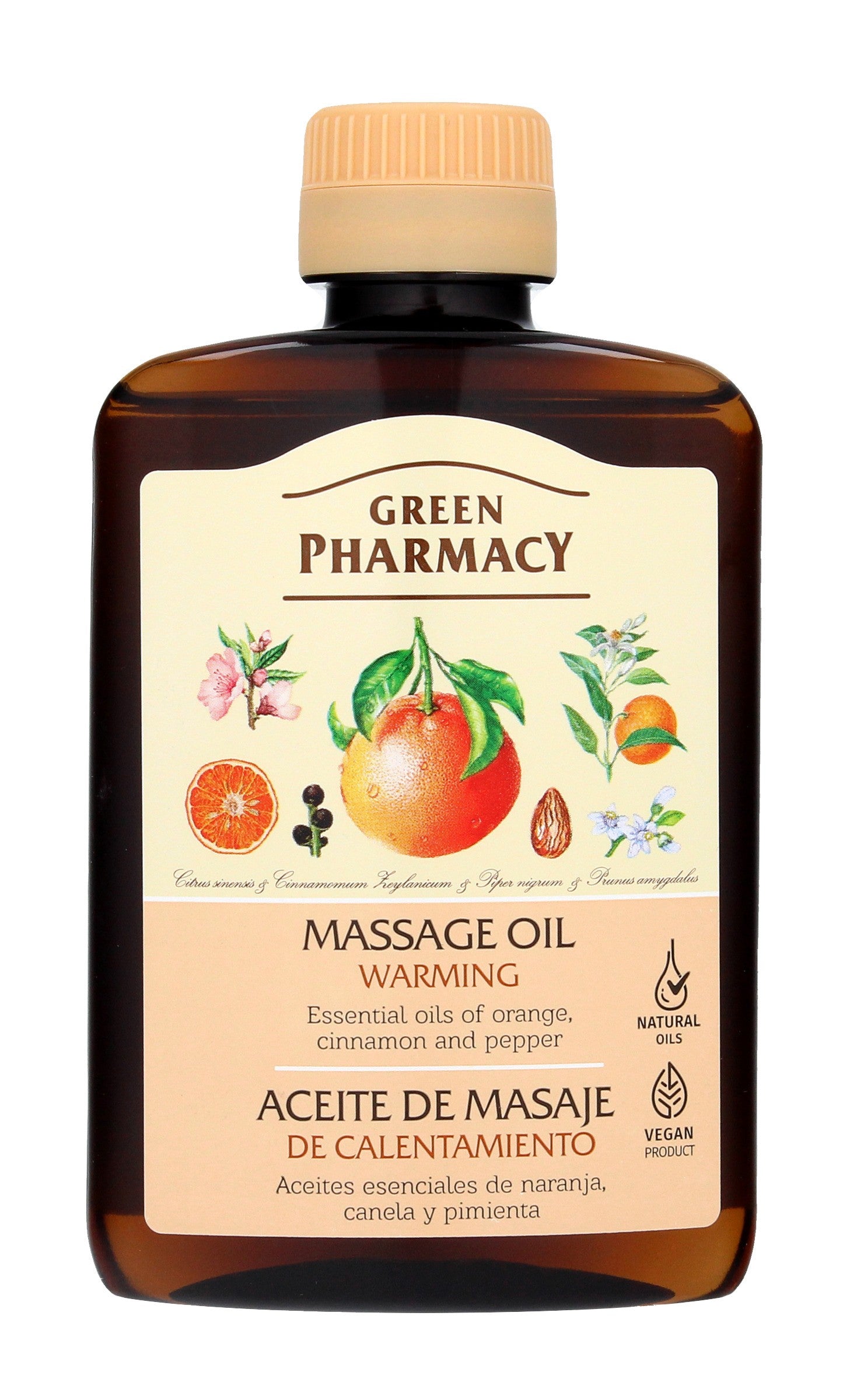 Green Pharmacy Warming Body Massage Oil 200ml | Vaistine1.lt