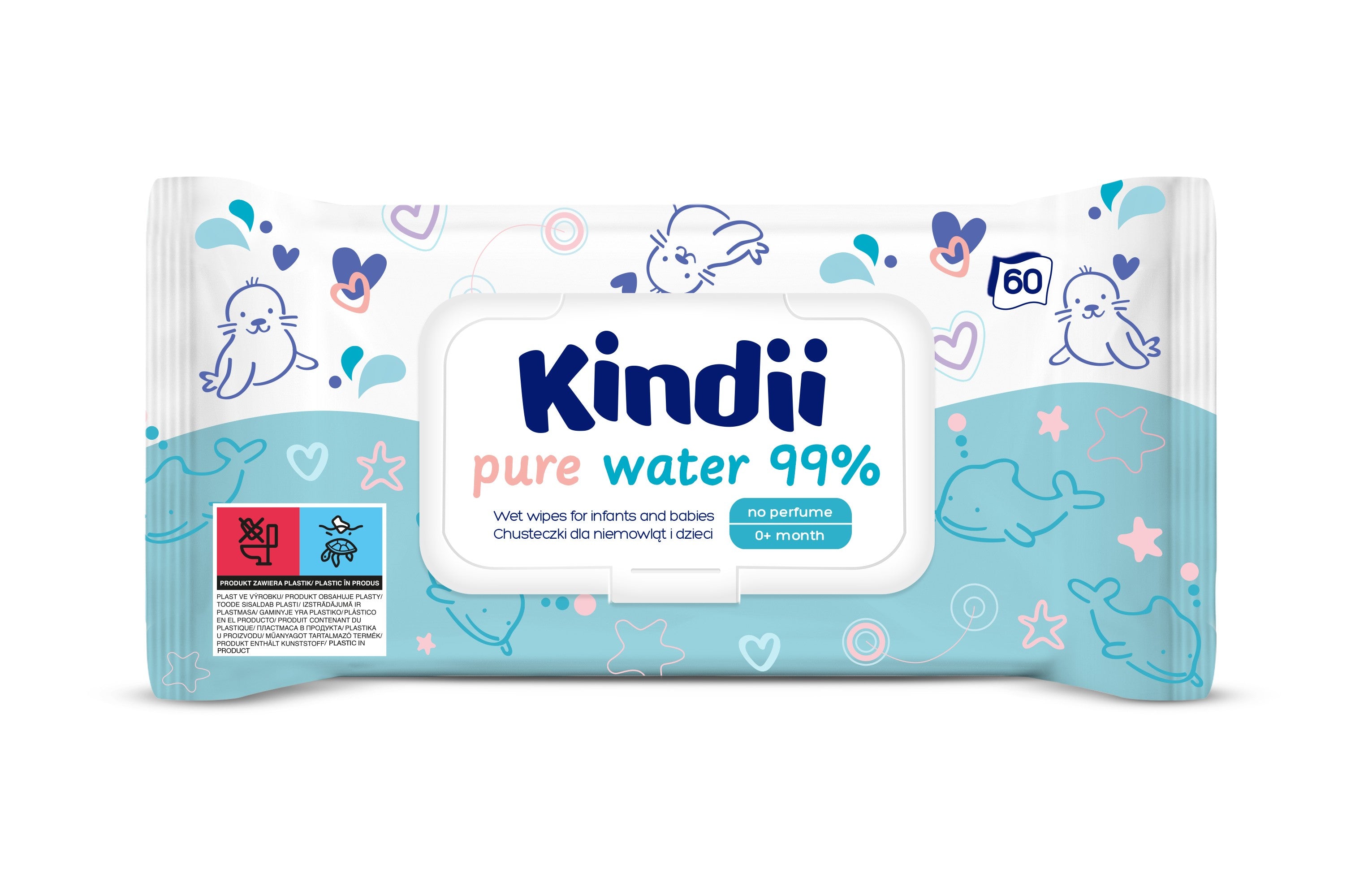 HARPER KINDI chust.Pure Water 99% 60szt.(12) | Vaistine1.lt