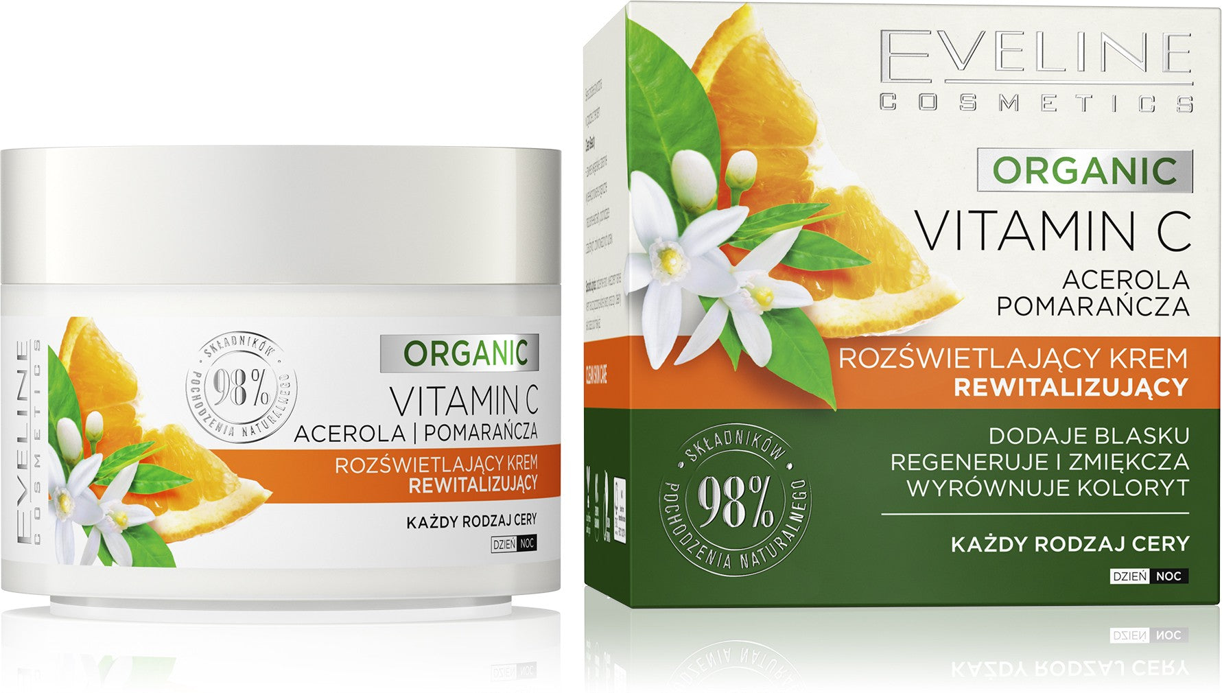 Eveline Organic Vitamin C Illuminating Revitalizing Cream for Day and Night - suitable for all skin types 50ml | Vaistine1.lt