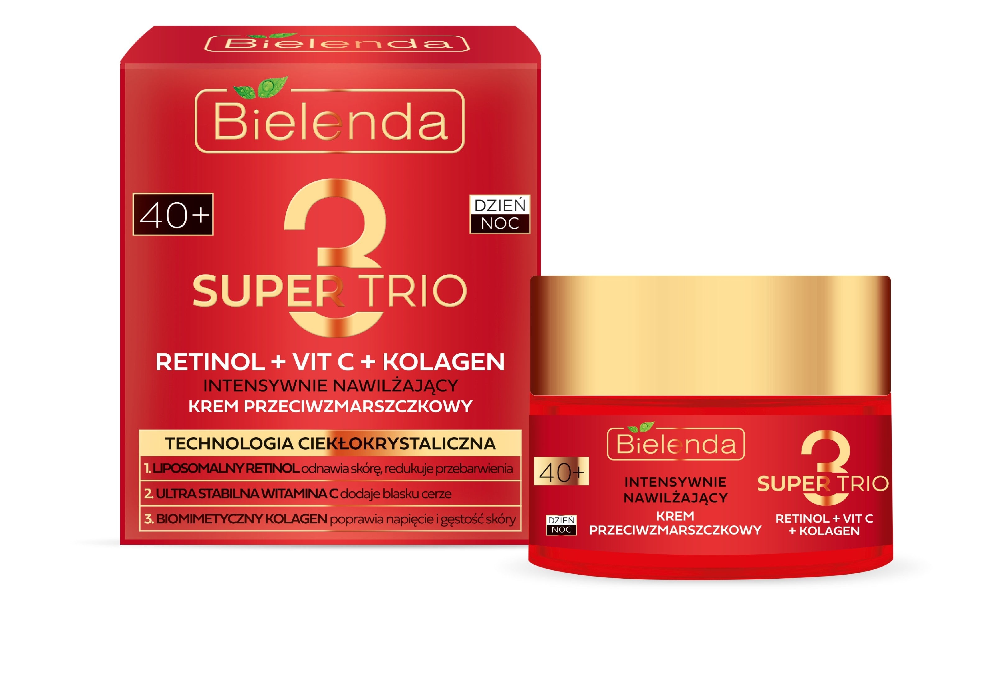 Bielenda Super Trio 40+ Intensively Moisturizing Anti-Wrinkle Cream for Day and Night 50ml | Vaistine1.lt