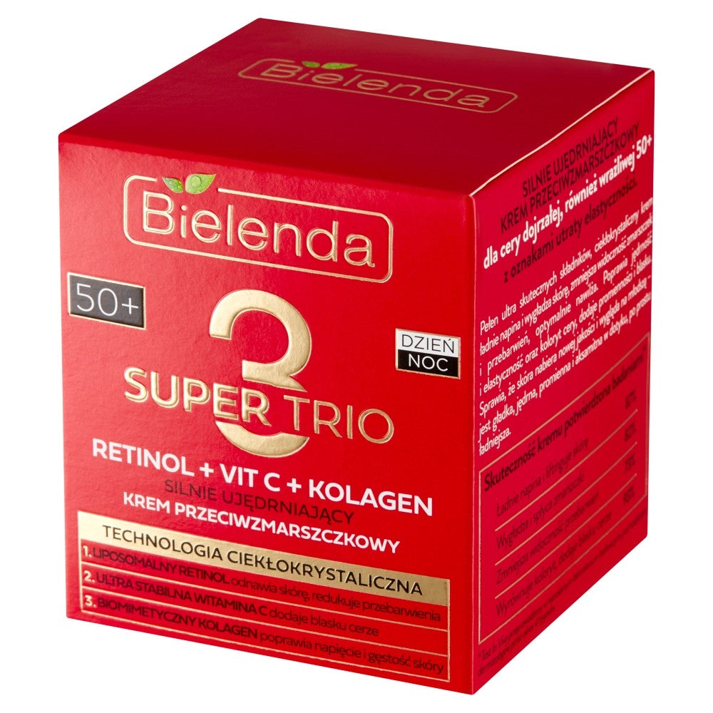 Bielenda Super Trio 50+ Strongly Firming Anti-Wrinkle Cream for Day and Night 50ml | Vaistine1.lt