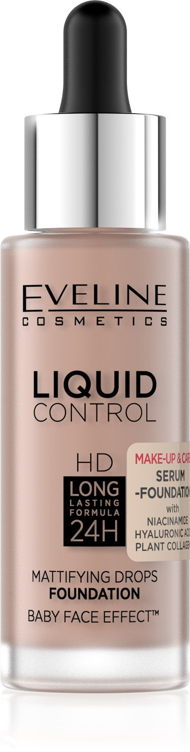 Eveline Liquid Control HD Foundation with dropper no. 025 Light Rose 32ml | Vaistine1.lt