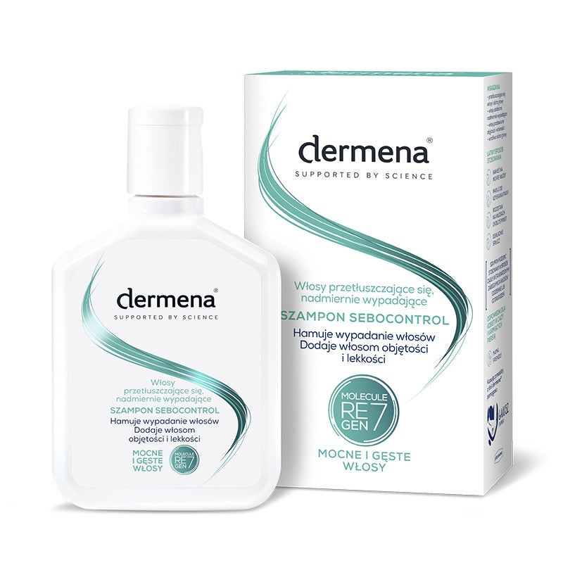 Dermena Supported By Science Sebocontrol Shampoo for Oily and Excessively Falling Hair 200ml | Vaistine1.lt