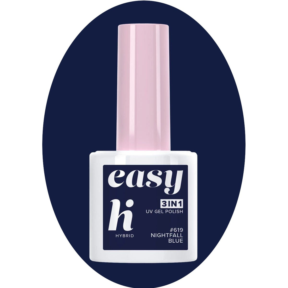 Hi Hybrid Hybrid Lacquer Easy 3in1 #619 Nightfall Blue 5ml | Vaistine1.lt