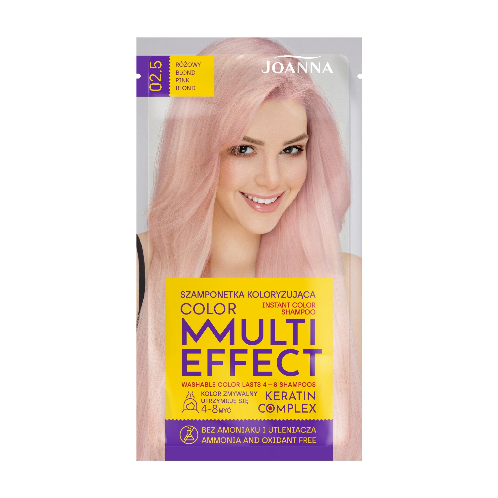 Joanna Multi Effect Color Keratin Complex Hair Dye 02.5 - Pink Blonde 35g | Vaistine1.lt