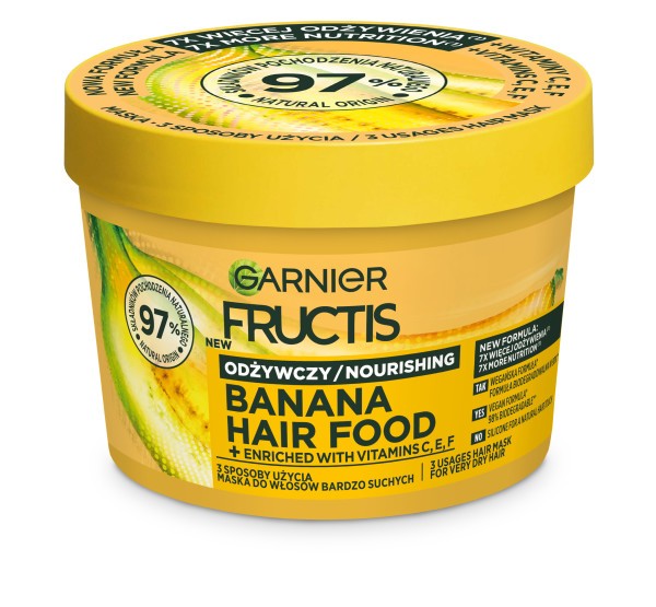 Fructis Hair Food Nourishing Mask for Dry Hair - Banana 400ml | Vaistine1.lt