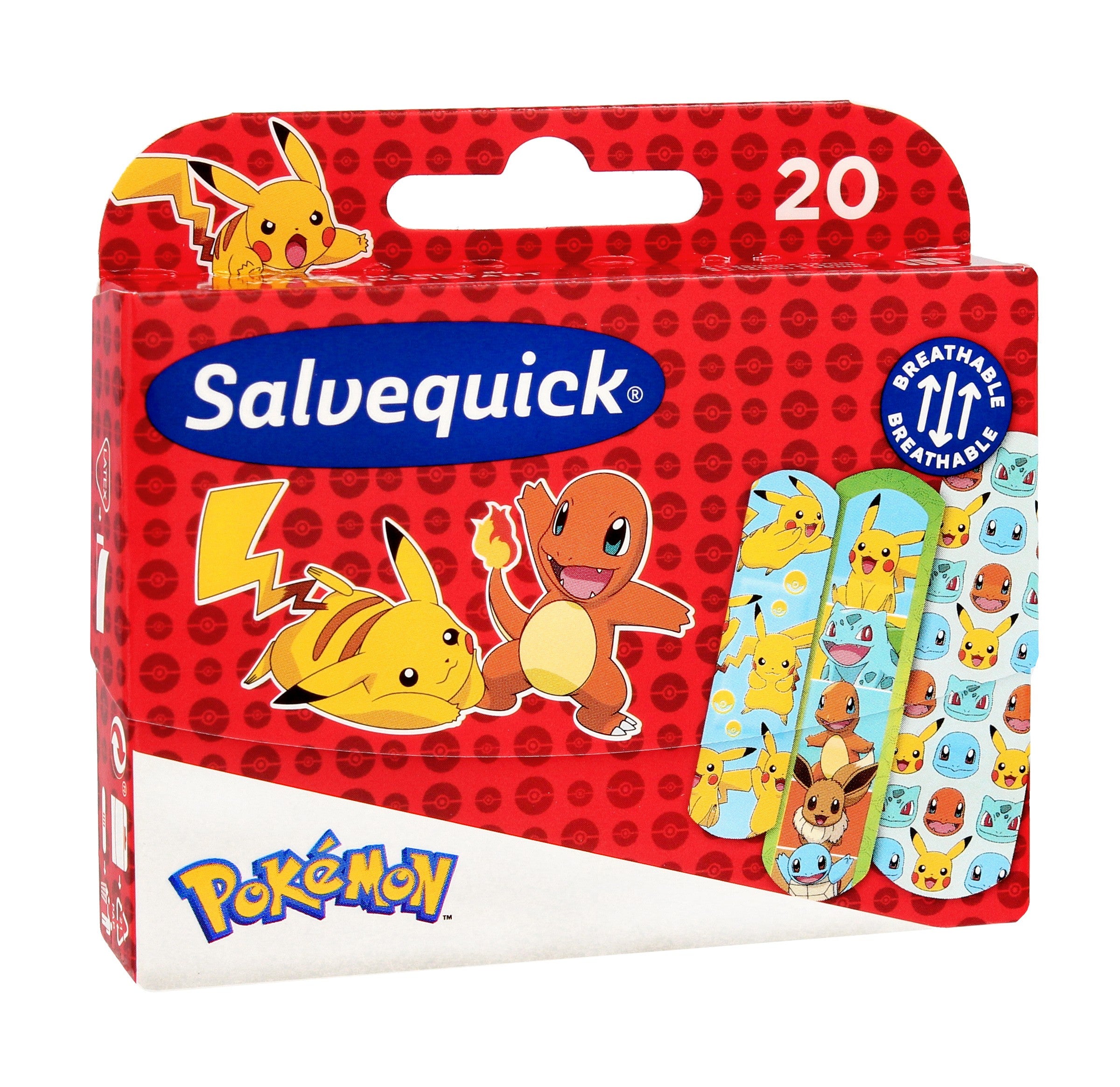 Salvequick vaikų tvarsčiai Pokemon 1 pakuotė - 20 | Vaistine1.lt