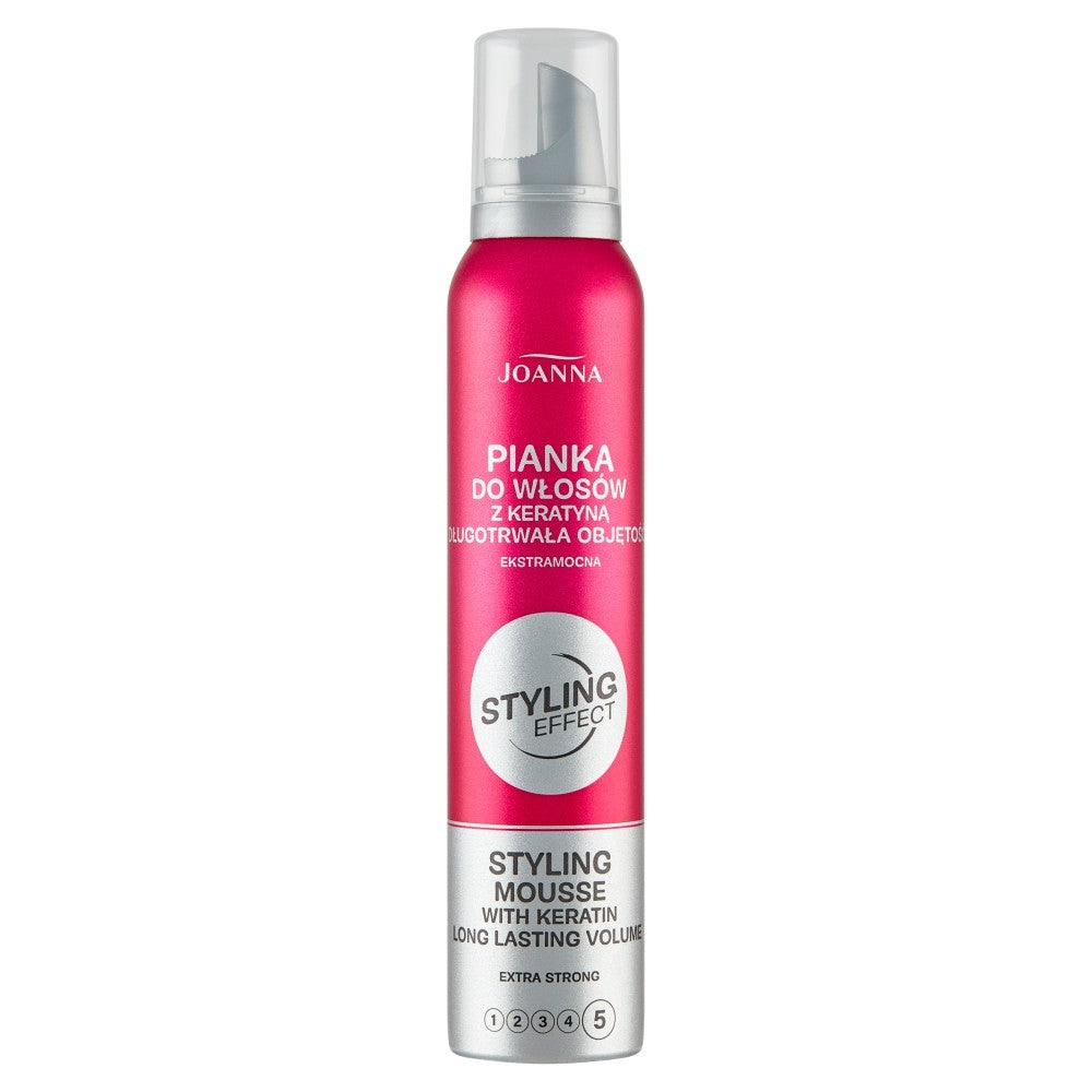 Joanna Styling Effect Hair Mousse with Keratin Long-Lasting Volume - Extra Strong 150ml | Vaistine1.lt