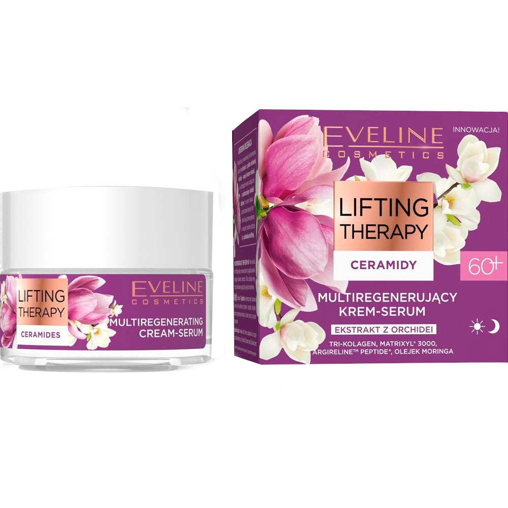 Eveline Lifting Therapy Ceramidy 60+ Multiregenerating Day and Night Cream-Serum 50ml | Vaistine1.lt