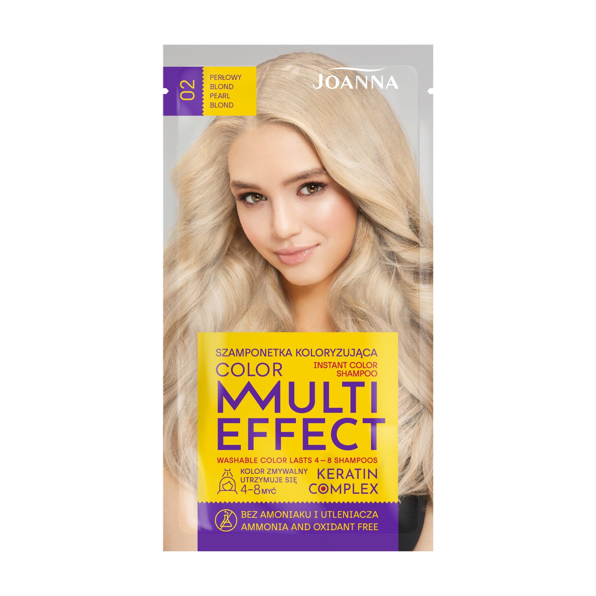 Joanna Multi Effect Color Keratin Complex Hair Dye - 02 Pearl Blonde 35g | Vaistine1.lt