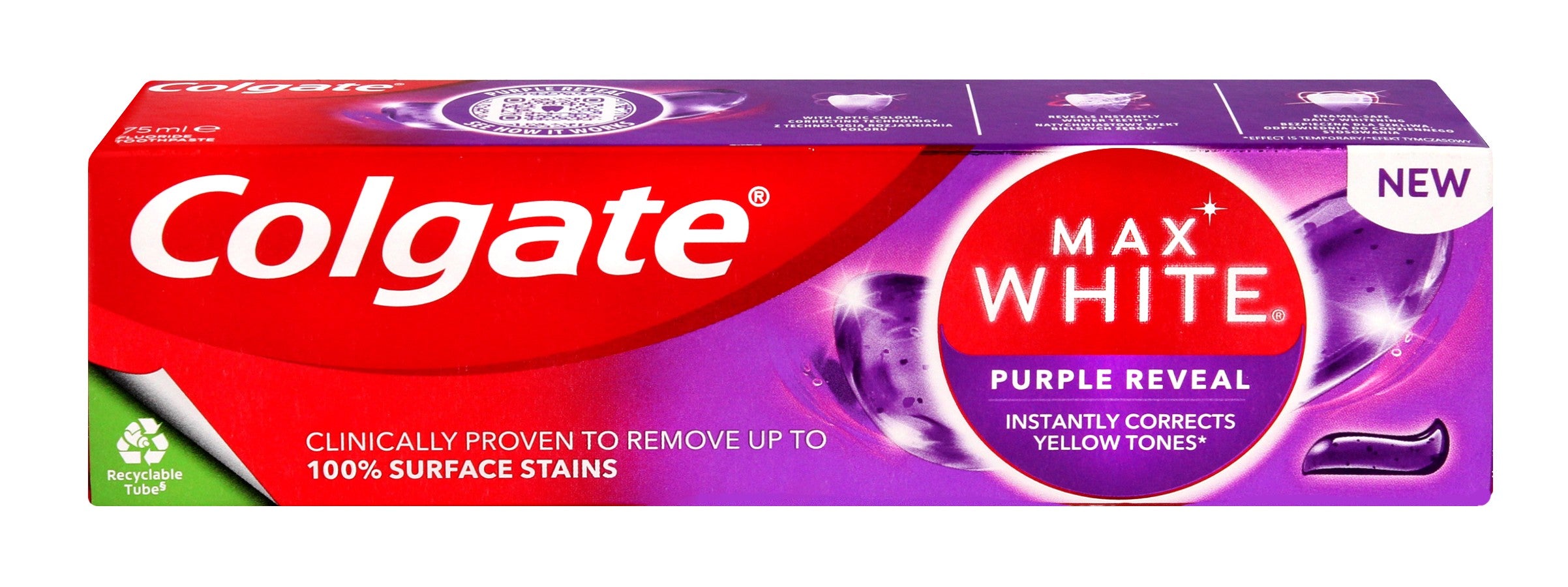 Colgate Max White Purple Reveal Toothpaste 75ml | Vaistine1.lt