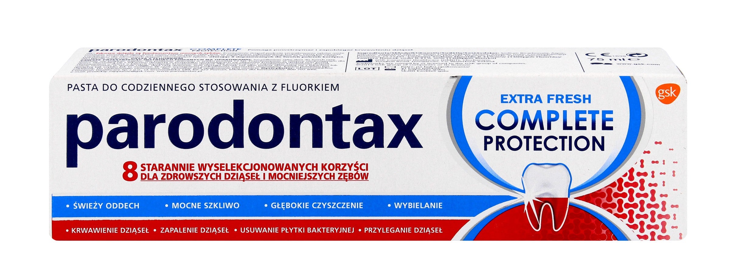 GSK Parodontax Complete Protection Extra Fresh Toothpaste - 75ml | Vaistine1.lt