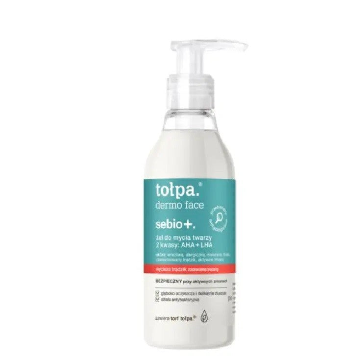 TOŁPA sebio face wash gel 2 AHA + LHA acids 195ml | Vaistine1.lt