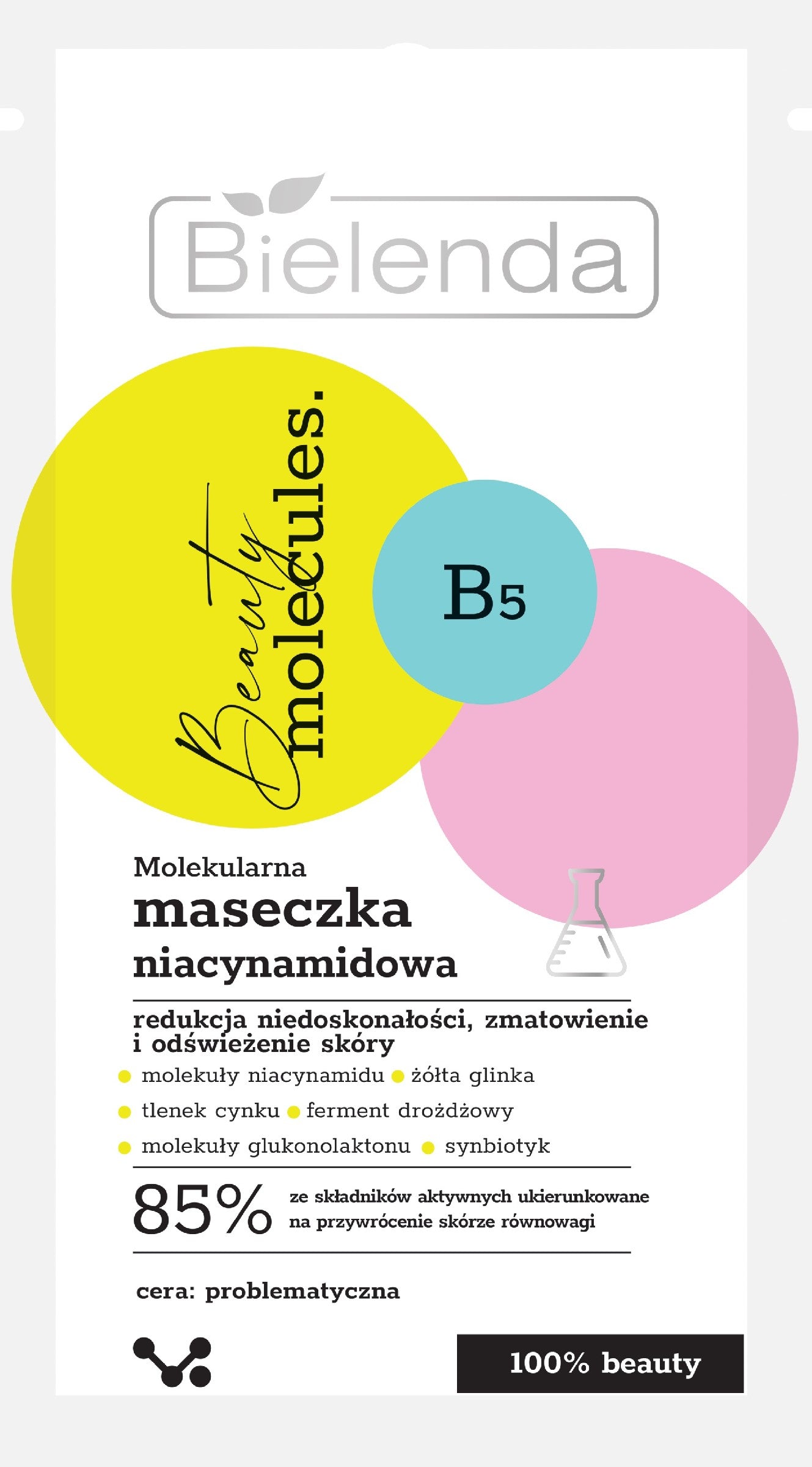 Bielenda Beauty Molecules. Molekulinė niacinamido kaukė - probleminiai | Vaistine1.lt