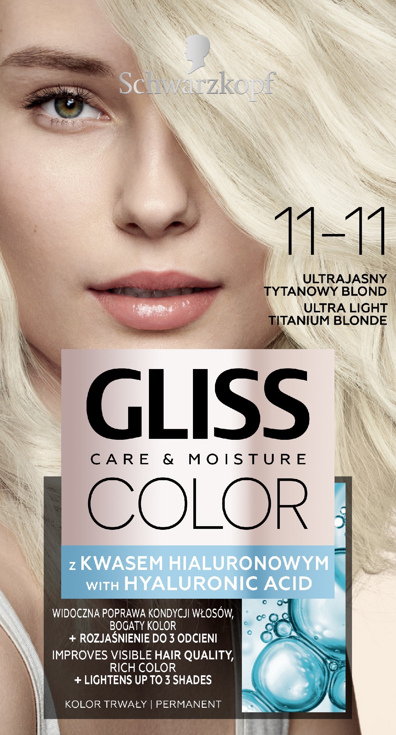 Schwarzkopf Gliss Color Coloring Cream No. 11-11 Ultra Bright Titanium Blonde 1pc. | Vaistine1.lt