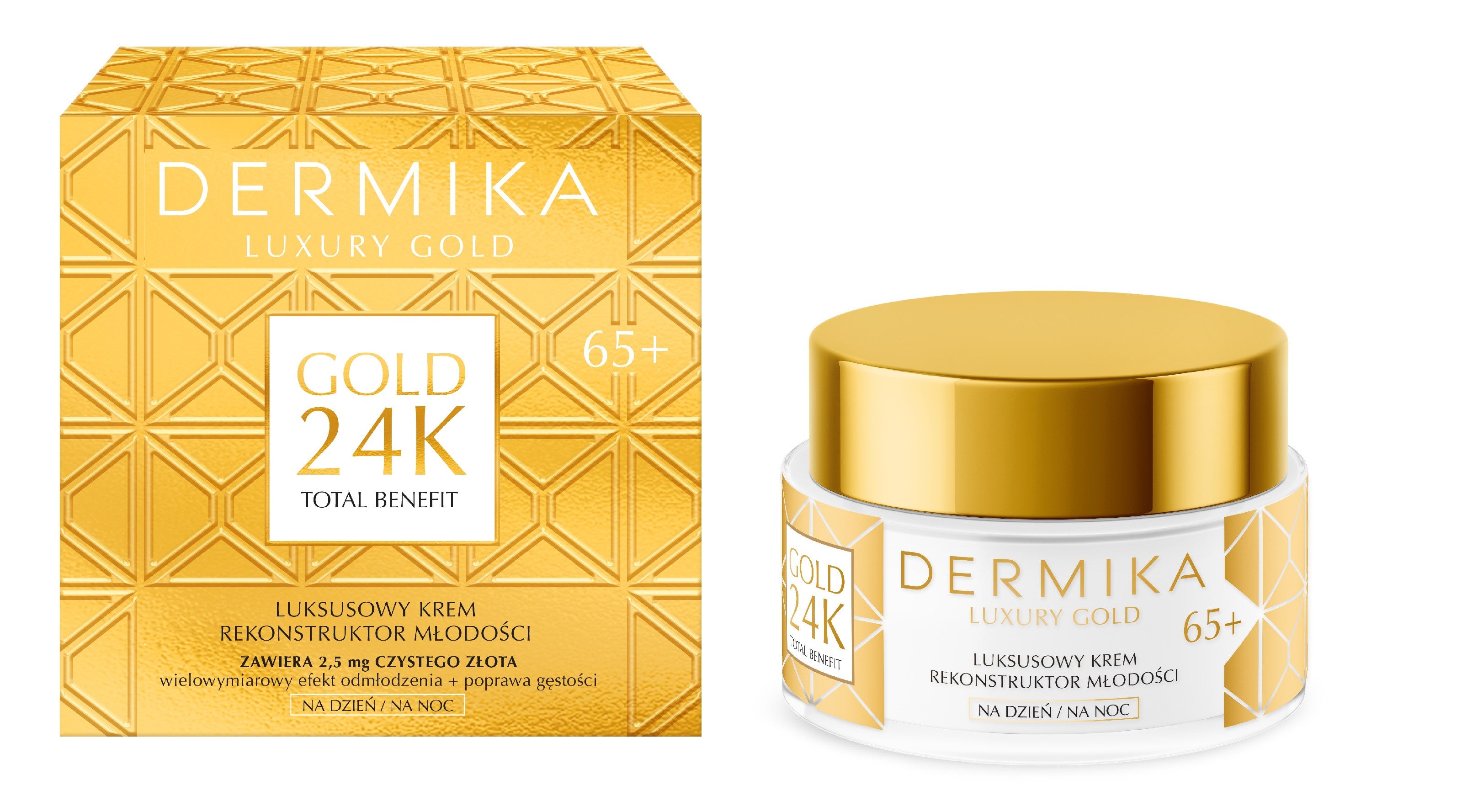 DERMIKA Luxury Gold 24K Total Benefit Luxury Youth Reconstruction Cream 65+ for Day and Night 50ml | Vaistine1.lt