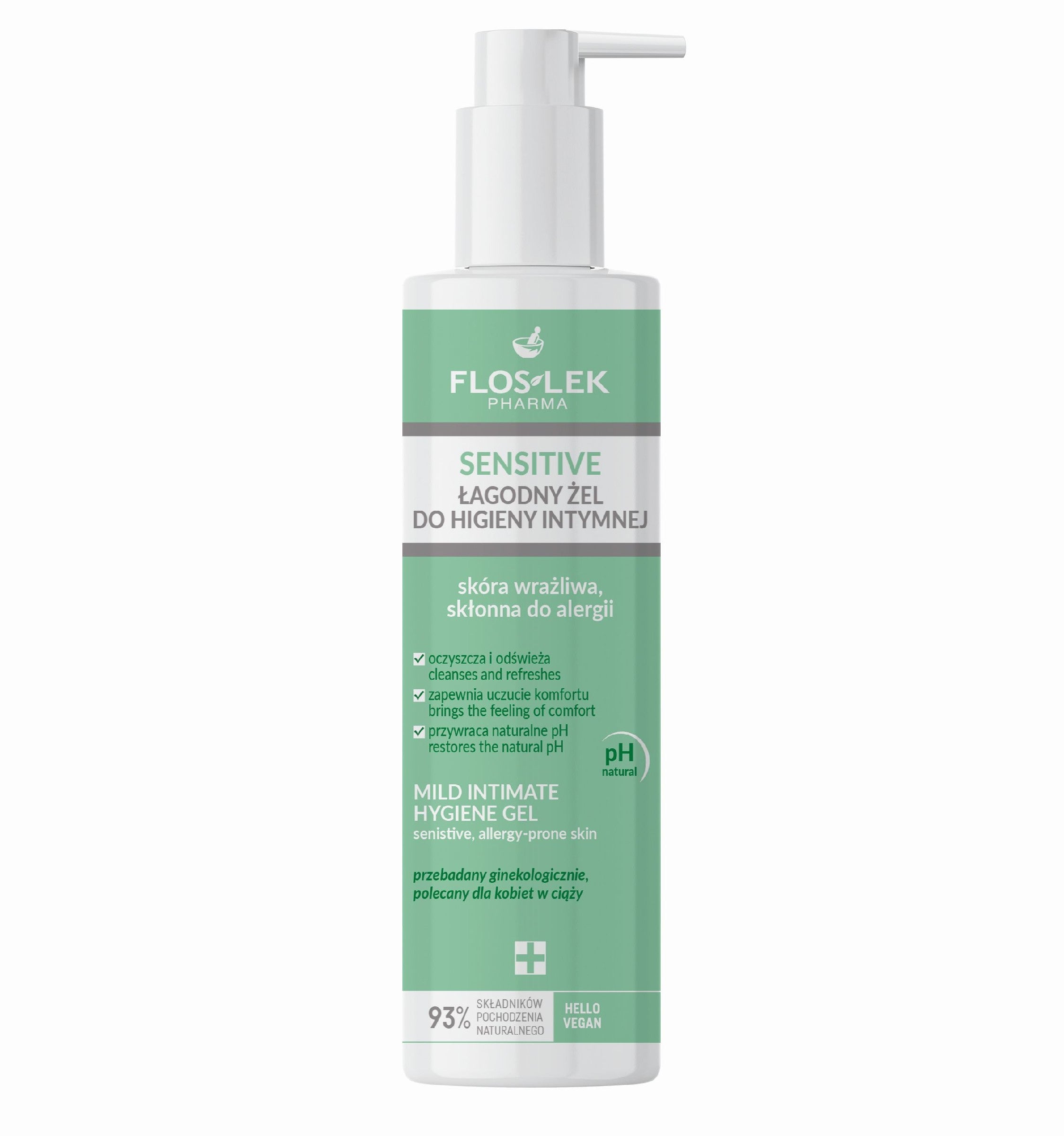 FLOSLEK Pharma Sensitive Gentle Gel for intimate hygiene for sensitive skin 225ml | Vaistine1.lt