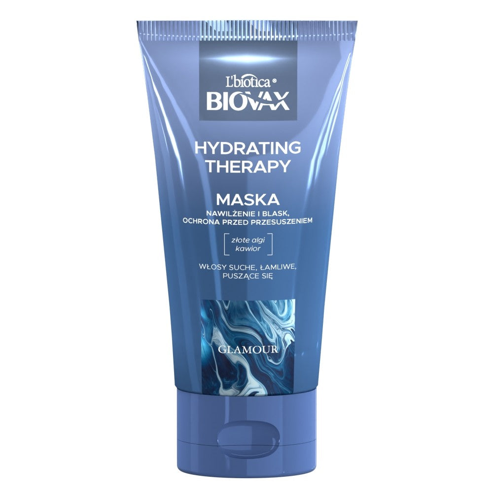 L'BIOTICA Biovax Glamour Hydrating Therapy Mask - for dry, brittle, and frizzy hair 150ml | Vaistine1.lt