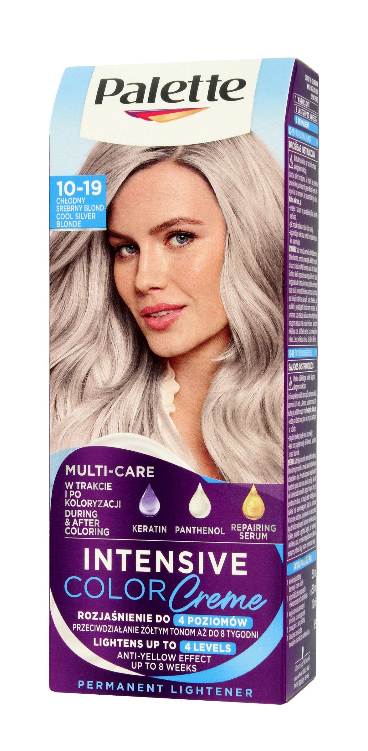 Palette Intensive Color Creme Multi Care Coloring Cream No. 10-19 Cool Silver Blonde 1pc. | Vaistine1.lt