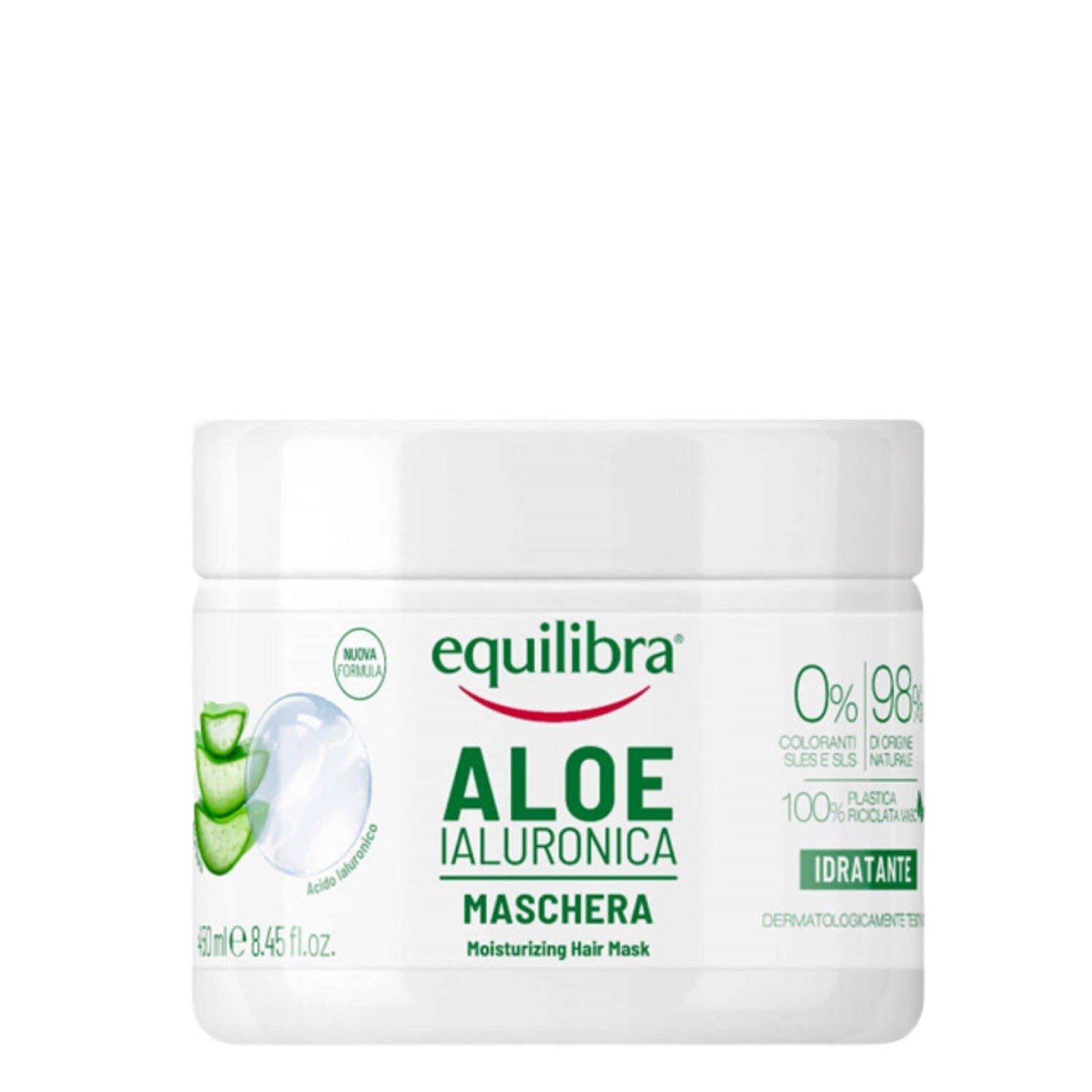 Equilibra Aloe Moisturizing Hair Mask with Aloe Vera and Hyaluronic Acid 450ml | Vaistine1.lt