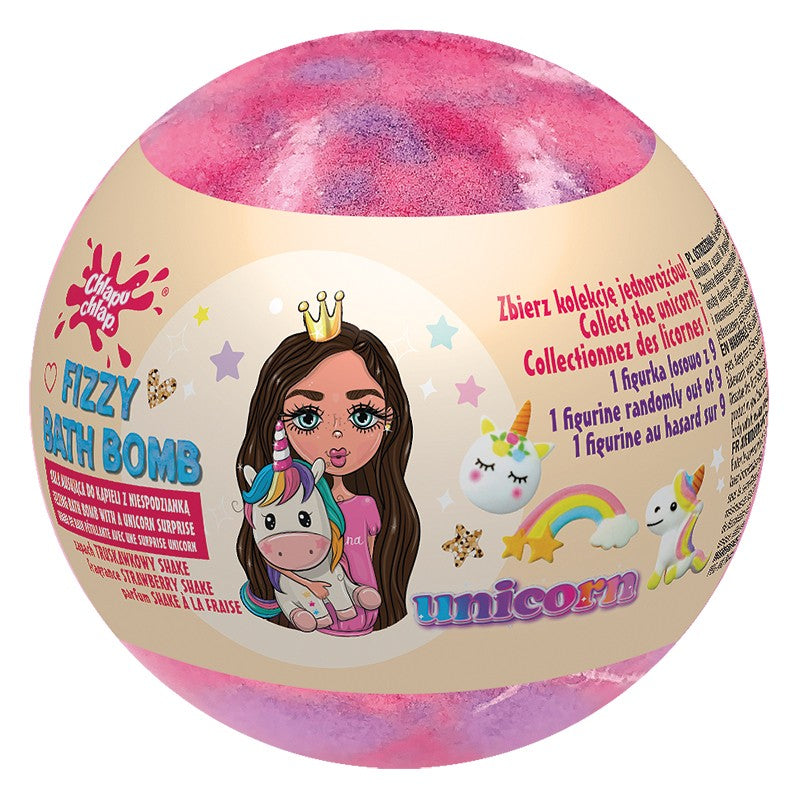 CHLAPU CHLAP Bath Bomb with Surprise Unicorn - Strawberry Shake (strawberry) 1pc | Vaistine1.lt