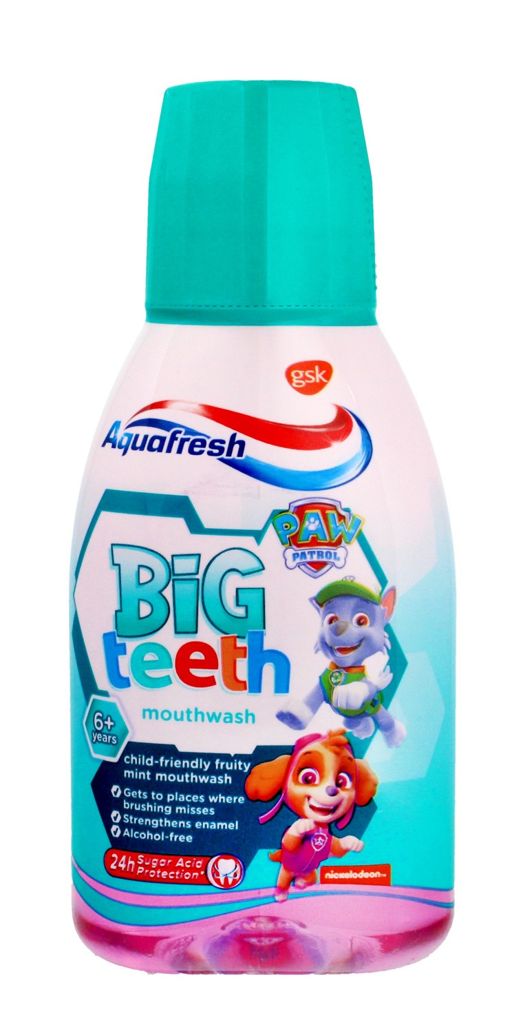 GSK AQUAFRESH Liquid for children BIG TEETH 300ml pink& | Vaistine1.lt