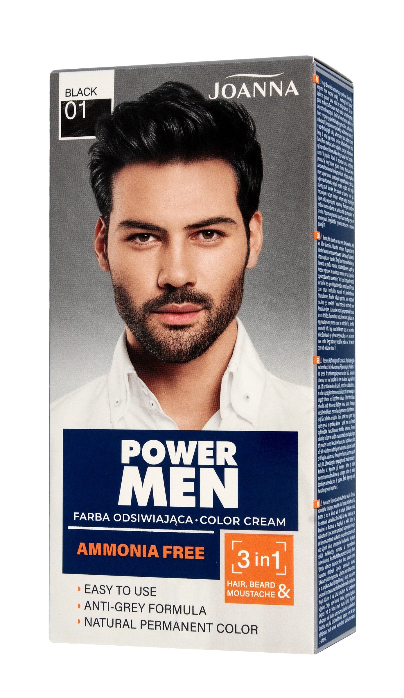 JOANNA Power Men Color Cream Hair Dye 3in1 for Men No. 01 Black | Vaistine1.lt