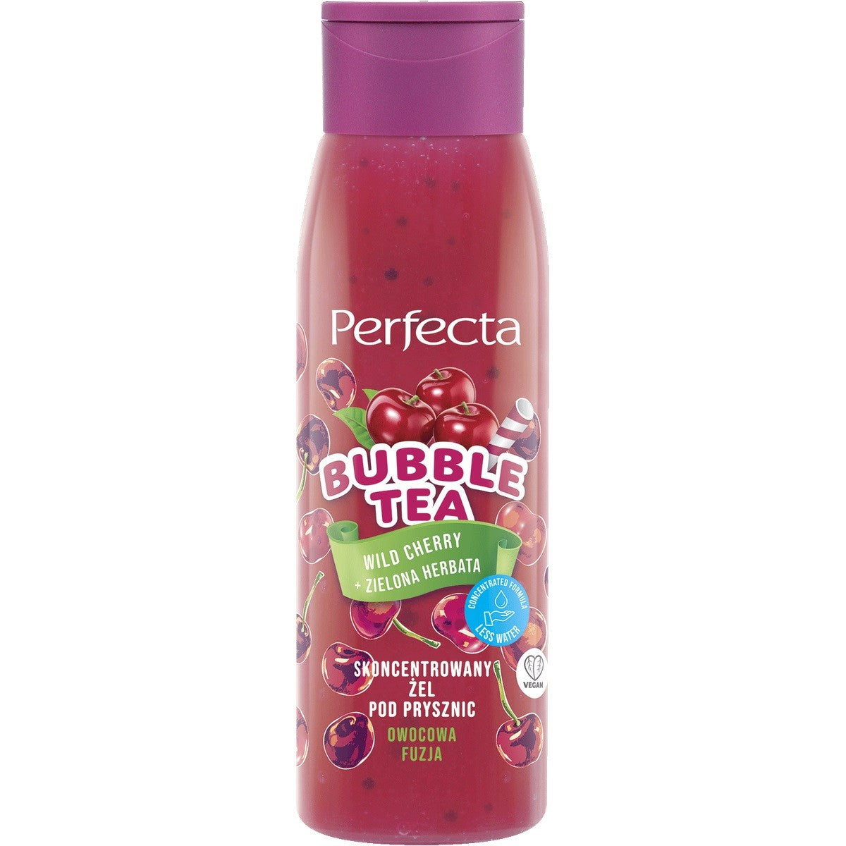 PERFECTA Bubble Tea Concentrated Shower Gel Wild Cherry & Green Tea 400ml | Vaistine1.lt