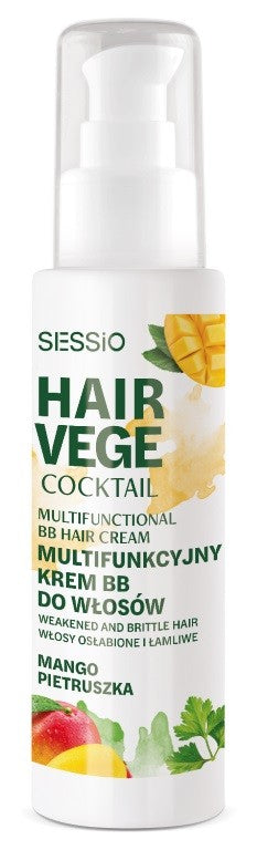 SESSIO Hair Vege Cocktail Multifunctional BB Cream for weakened and brittle hair - Mango and Parsley 100ml | Vaistine1.lt