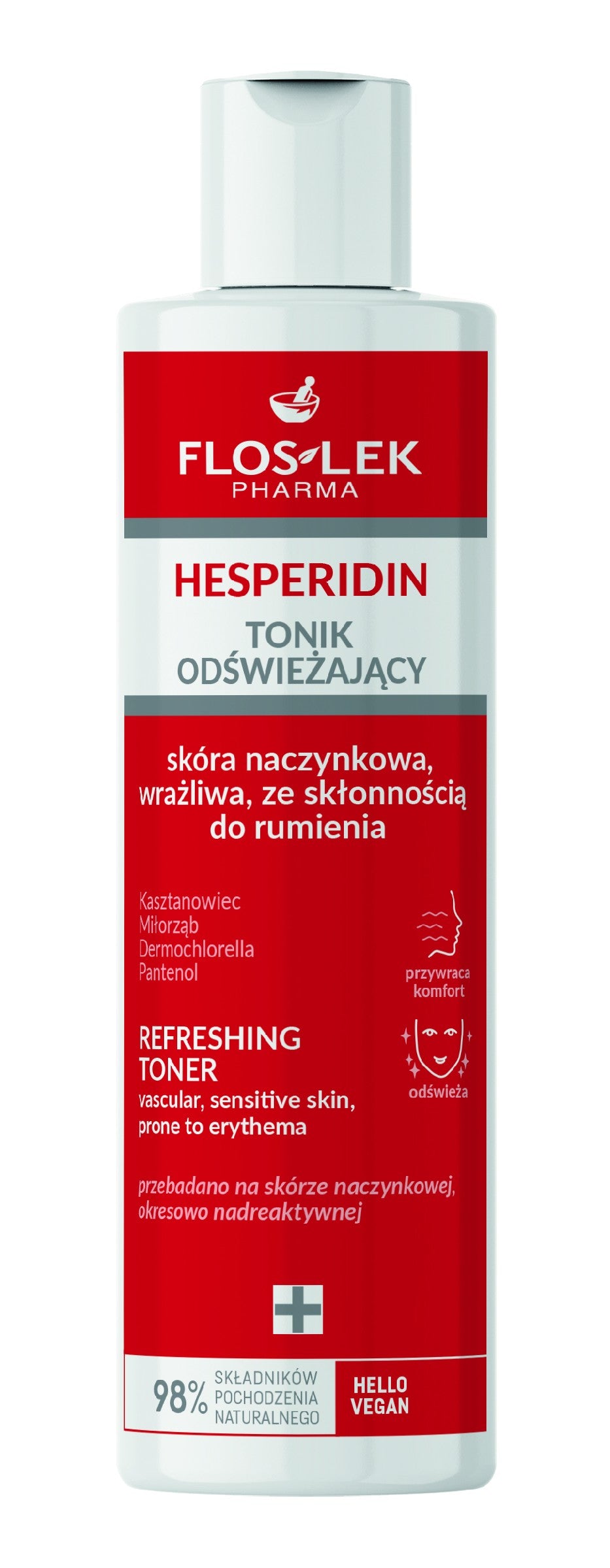 FLOSLEK Pharma Hesperidin Refreshing Tonic - capillary, sensitive skin prone to redness 225ml | Vaistine1.lt