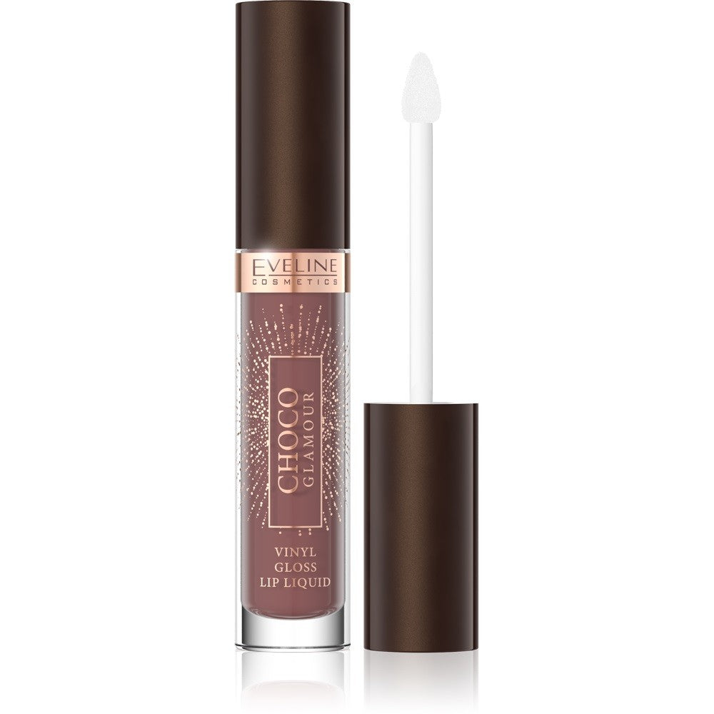 EVELINE Choco Glamour Vinyl Lipstick in Liquid with glossy lips effect no. 02 | Vaistine1.lt