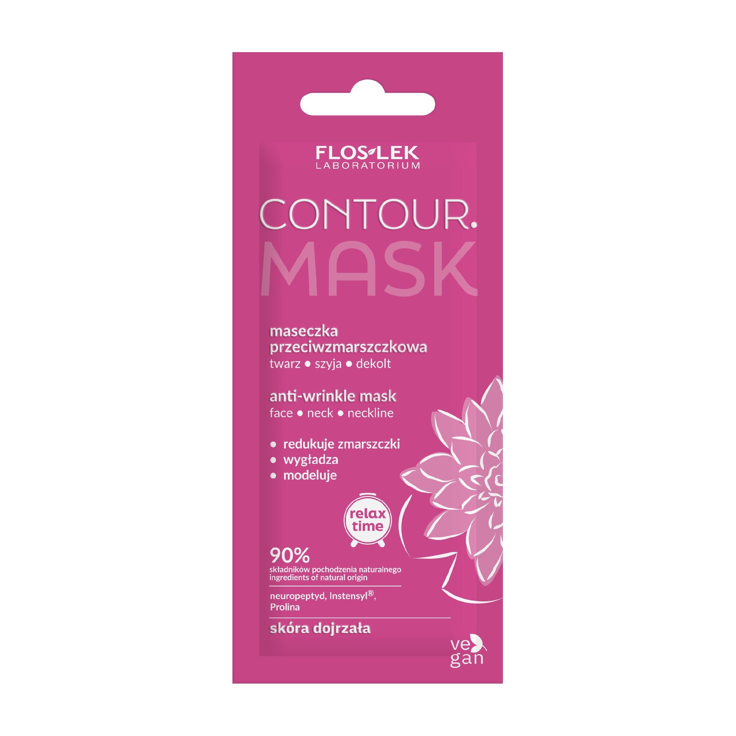 FLOSLEK Relax Time Anti-wrinkle Mask Contour for face, neck and décolleté 6ml | Vaistine1.lt