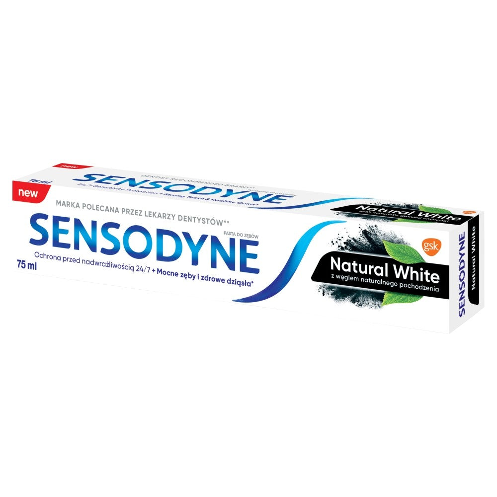 SENSODYNE Natural White Toothpaste whitening with activated charcoal 75 ml | Vaistine1.lt