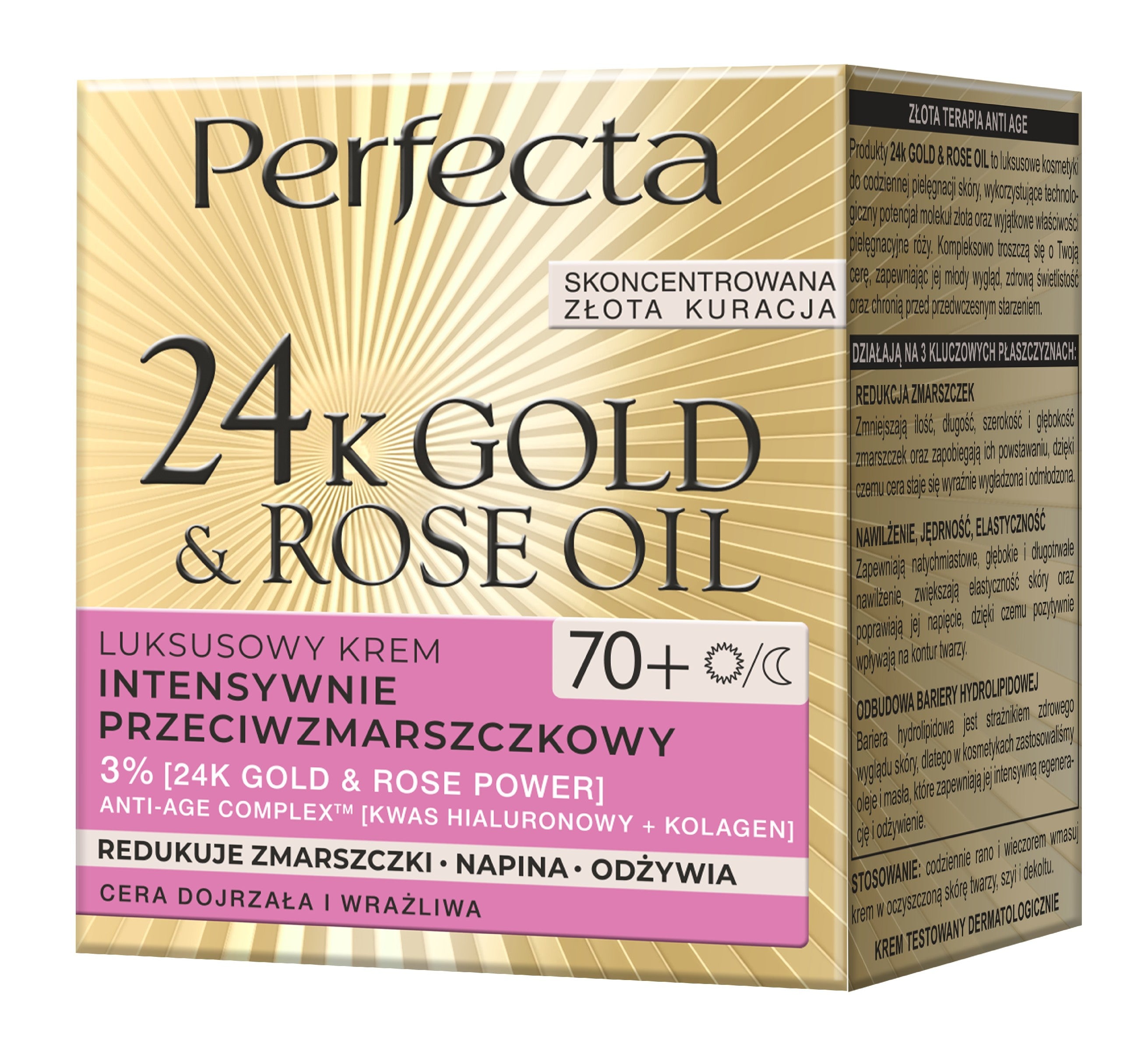 PERFECTA GOLD ROSE Luxury anti-wrinkle cream 70+, 50ml | Vaistine1.lt