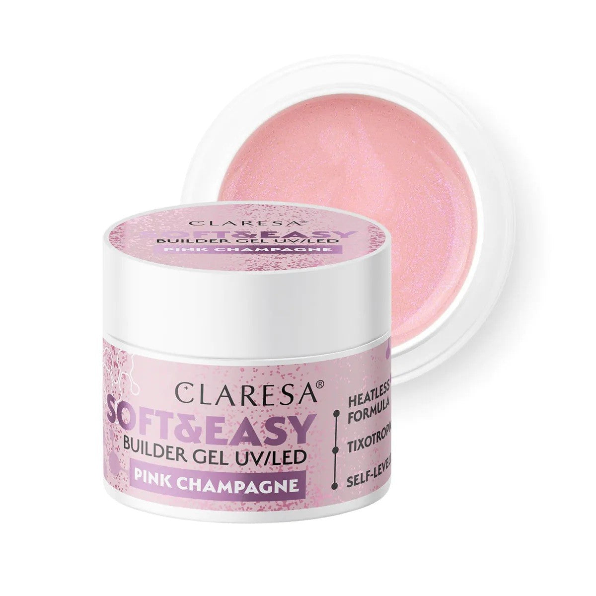 CLARESA Soft & Easy Building Gel for Nails - Pink Champagne 12g | Vaistine1.lt