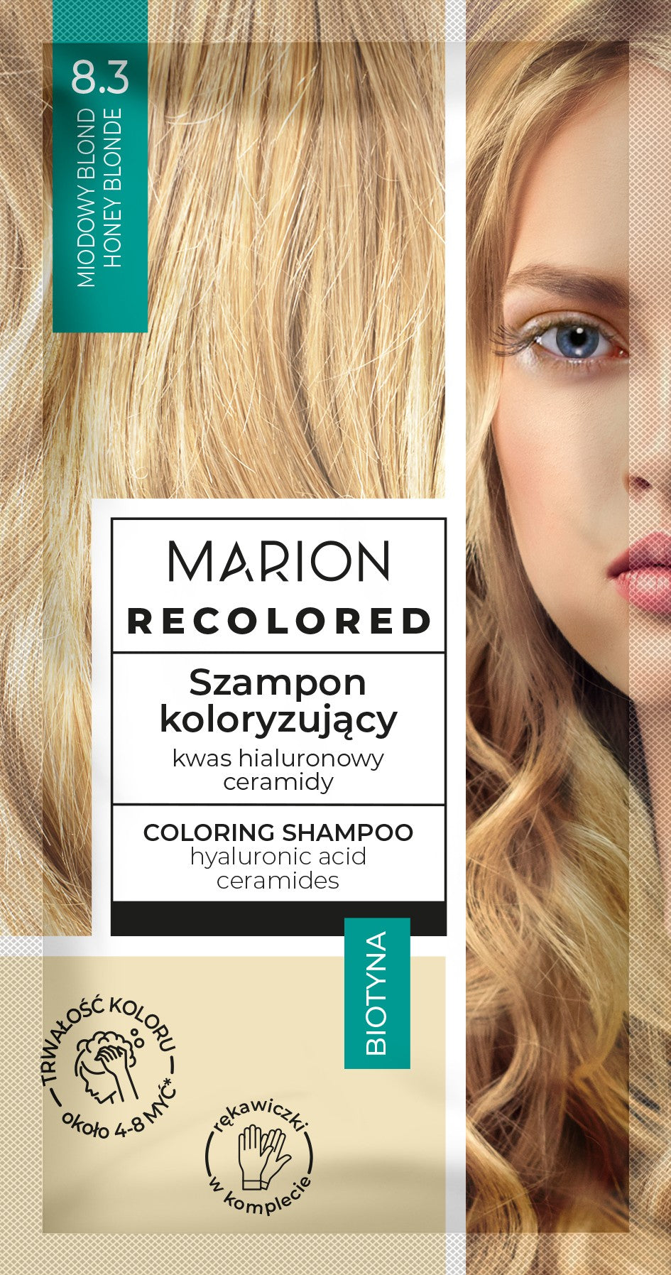 MARION Recolored Coloring Shampoo No. 8.3 Honey Blonde (4-8 washes) 35ml | Vaistine1.lt