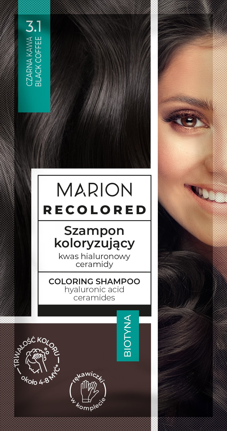 MARION Recolored Color Shampoo No. 3.1 Black Coffee (4-8 washes) 35ml | Vaistine1.lt