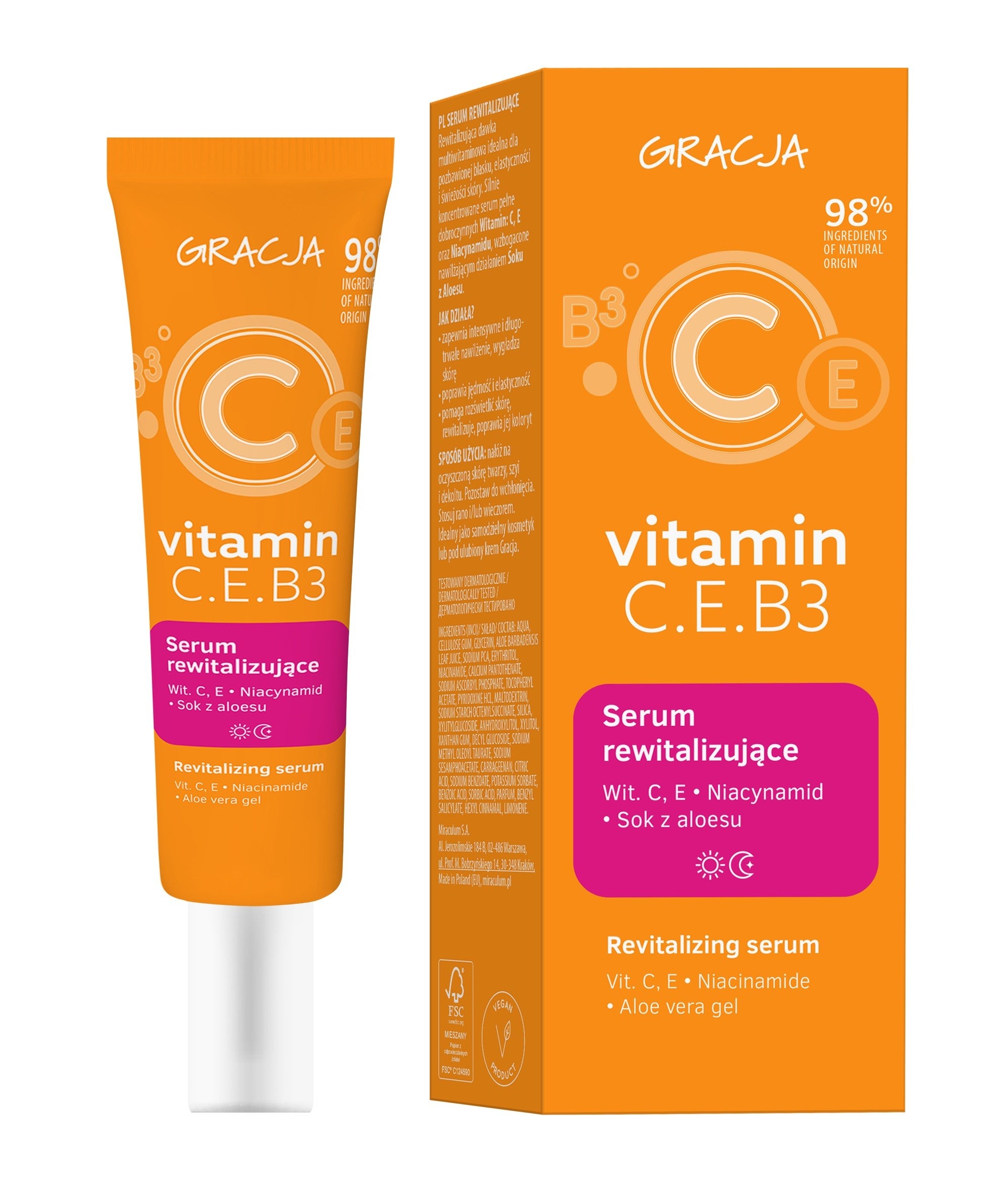 GRACJA Vitamin C.E.B3 Revitalizuojantis veido serumas 30 ml | Vaistine1.lt