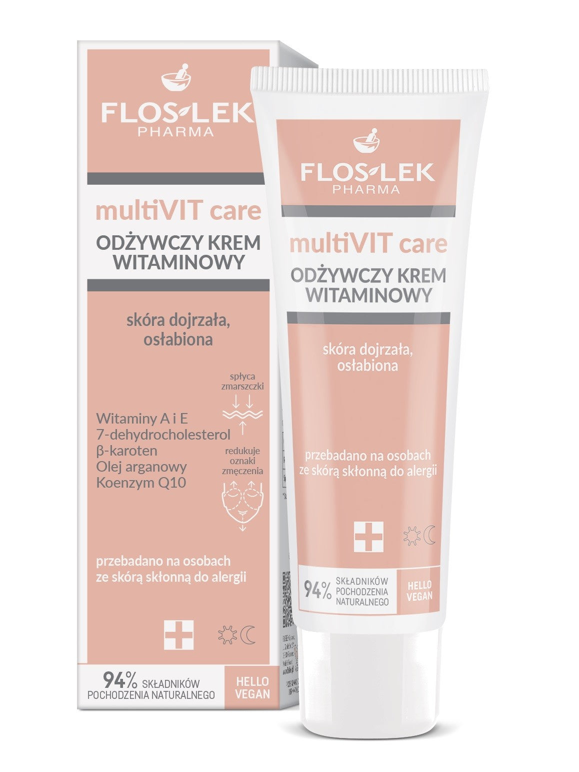 FLOSLEK PHARMA MultiVIT Care Nourishing Vitamin Cream for Day and Night - mature, weakened skin 50ml | Vaistine1.lt