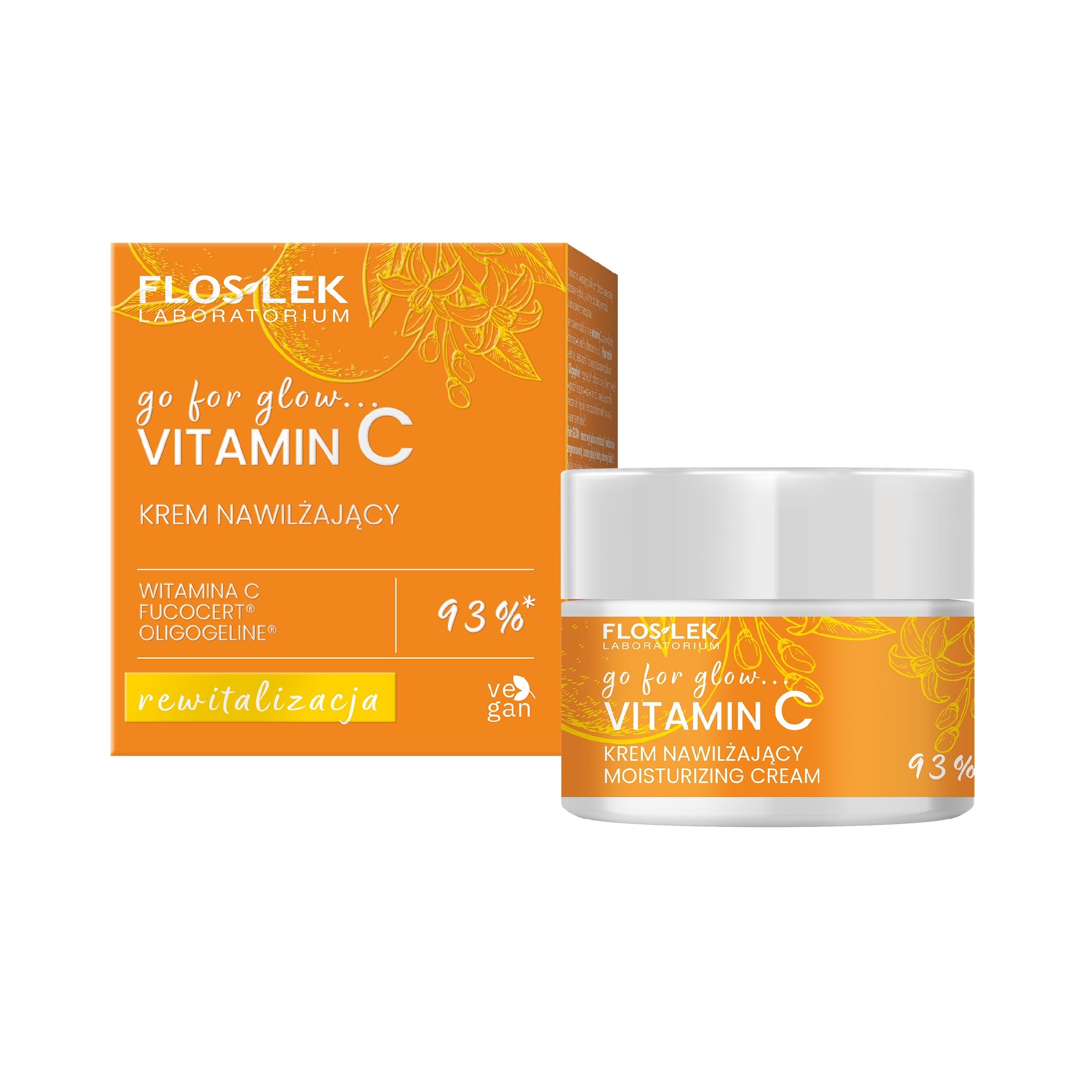 FLOSLEK Go For Glow Vitamin C Moisturizing Cream for Day and Night Revitalization 50 ml | Vaistine1.lt