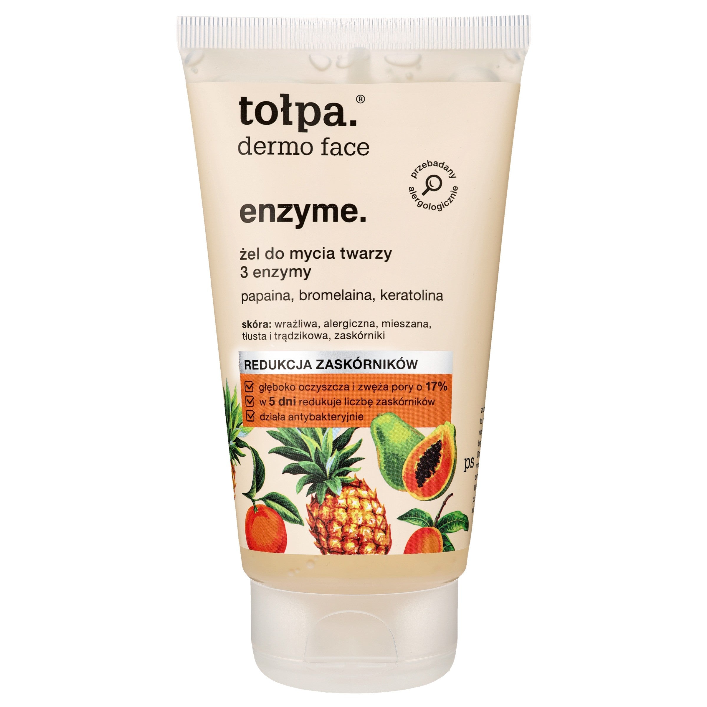 TOŁPA Dermo Face Enzyme Face Wash Gel 3 Enzymes - blackhead reduction 150 ml | Vaistine1.lt