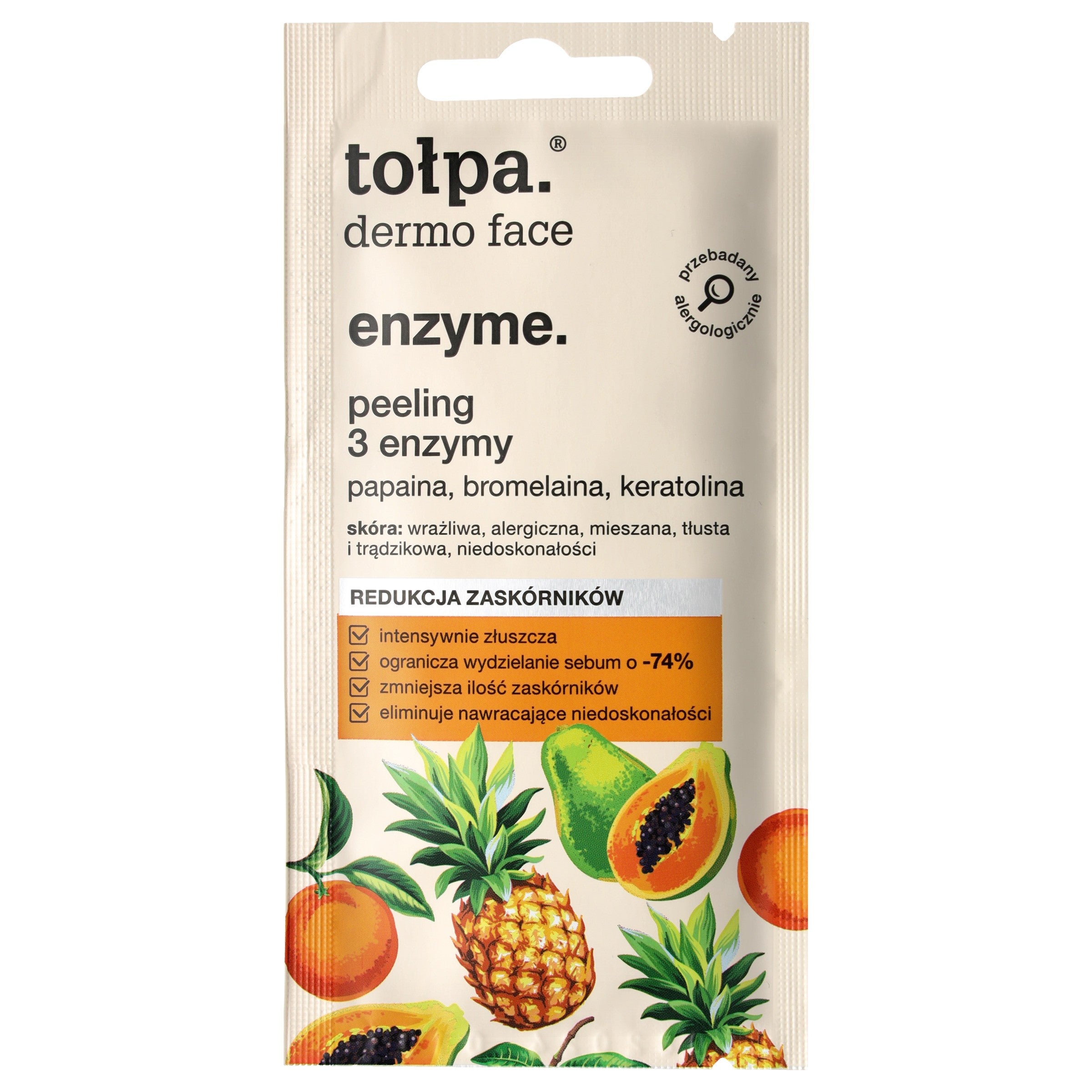 TOŁPA Dermo Face Enzyme Peeling for the face 3 Enzymes - blackhead reduction 8 ml | Vaistine1.lt