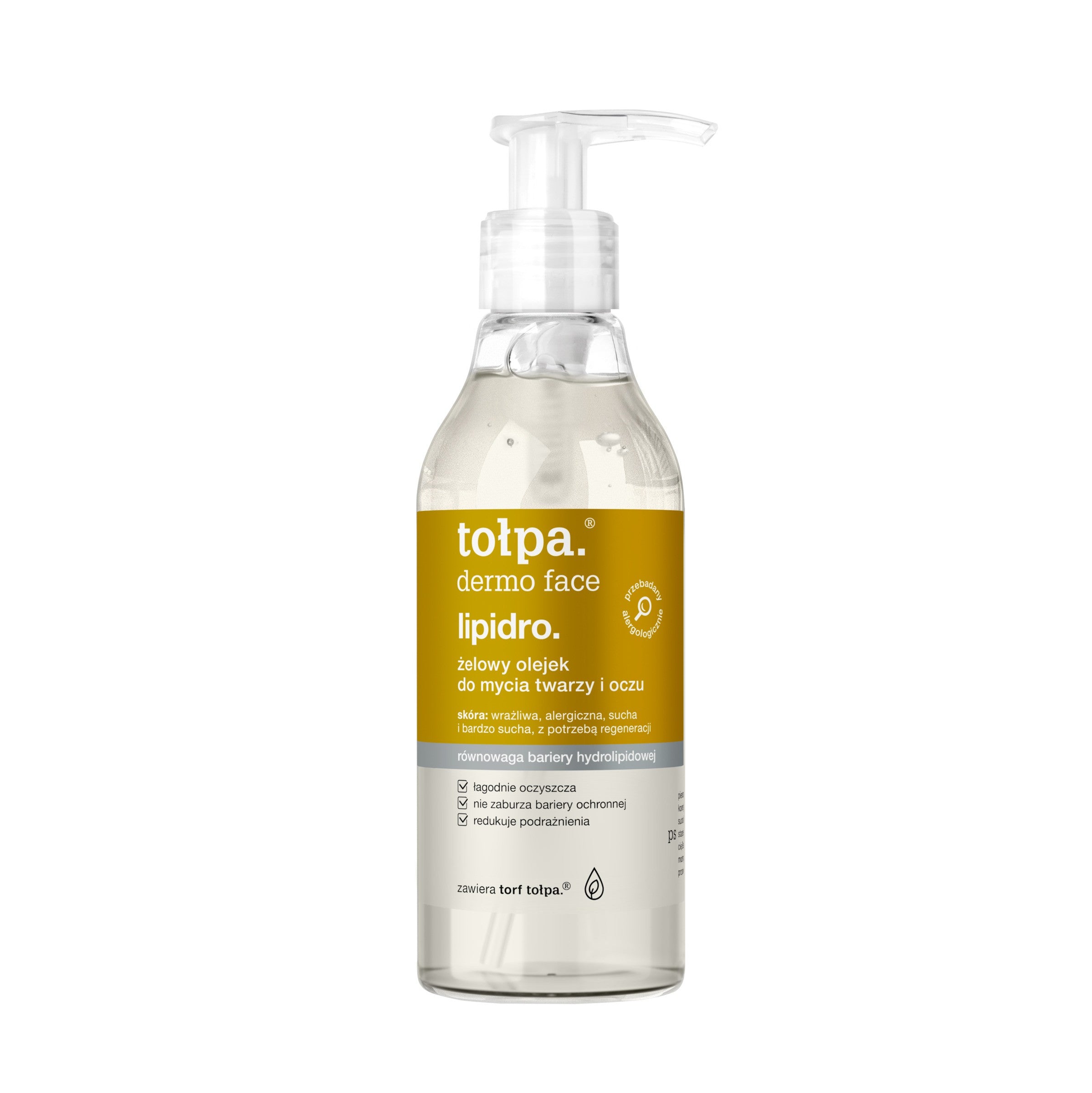 TOŁPA Dermo Face Lipidro Gel Oil for cleansing face and eyes - balance of the hydrolipid barrier 195 ml | Vaistine1.lt