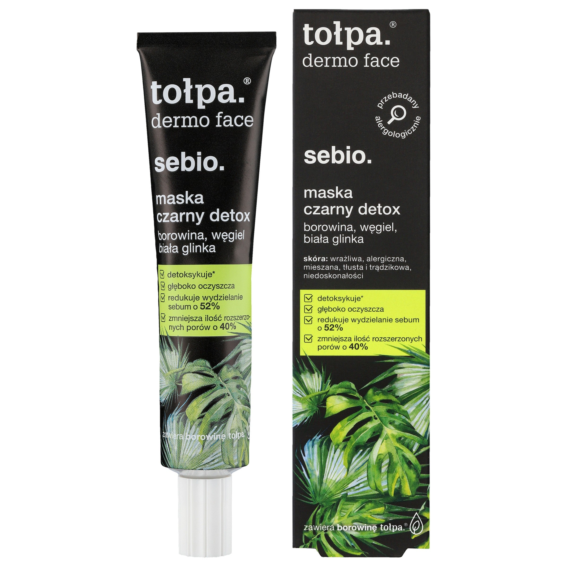 TOŁPA Dermo Face Sebio Face Mask - Black Detox 40 ml | Vaistine1.lt