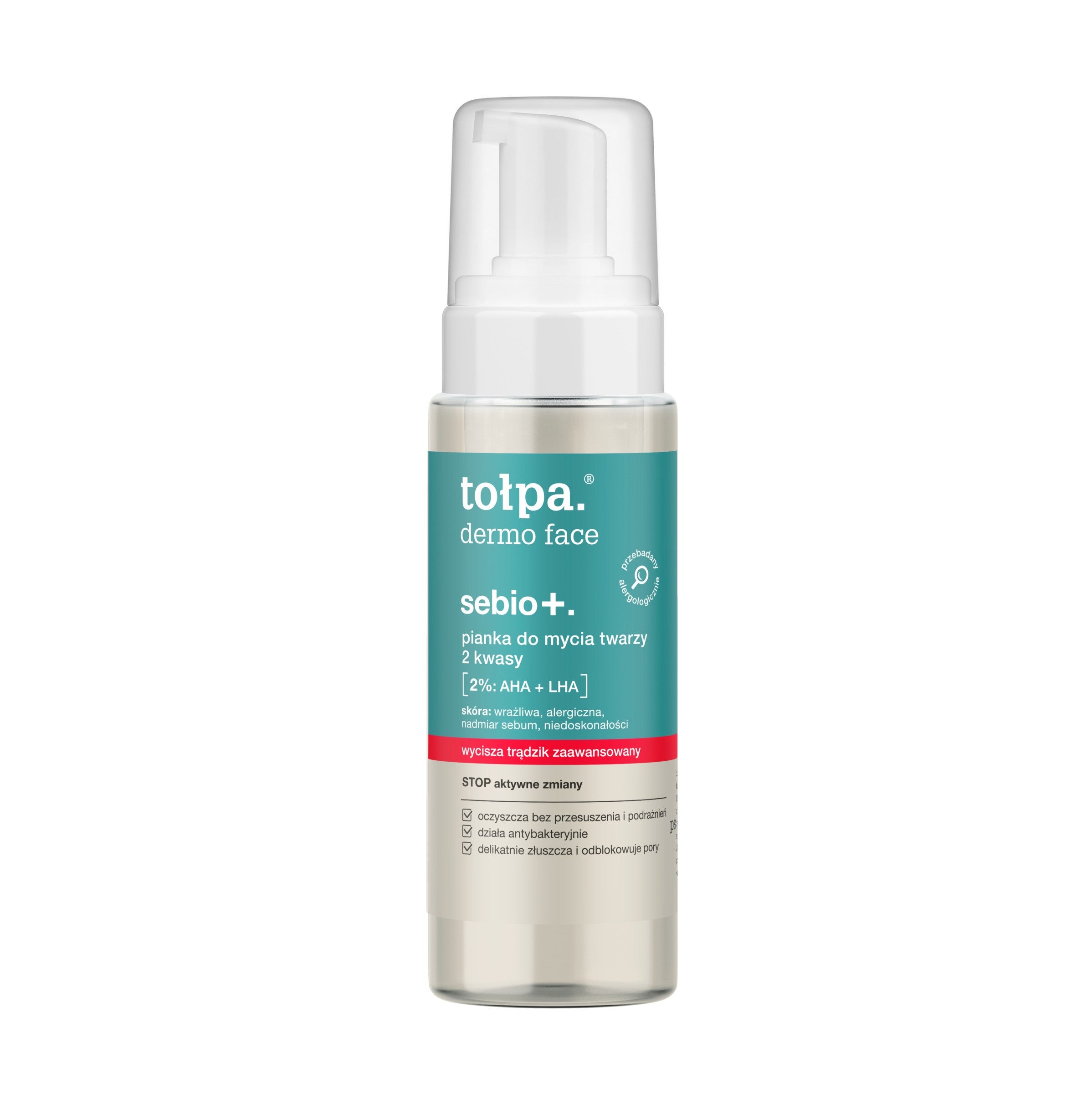 TOŁPA Dermo Face Sebio+ Face Cleansing Foam 2 Acids 2%: AHA+LHA 150 ml | Vaistine1.lt