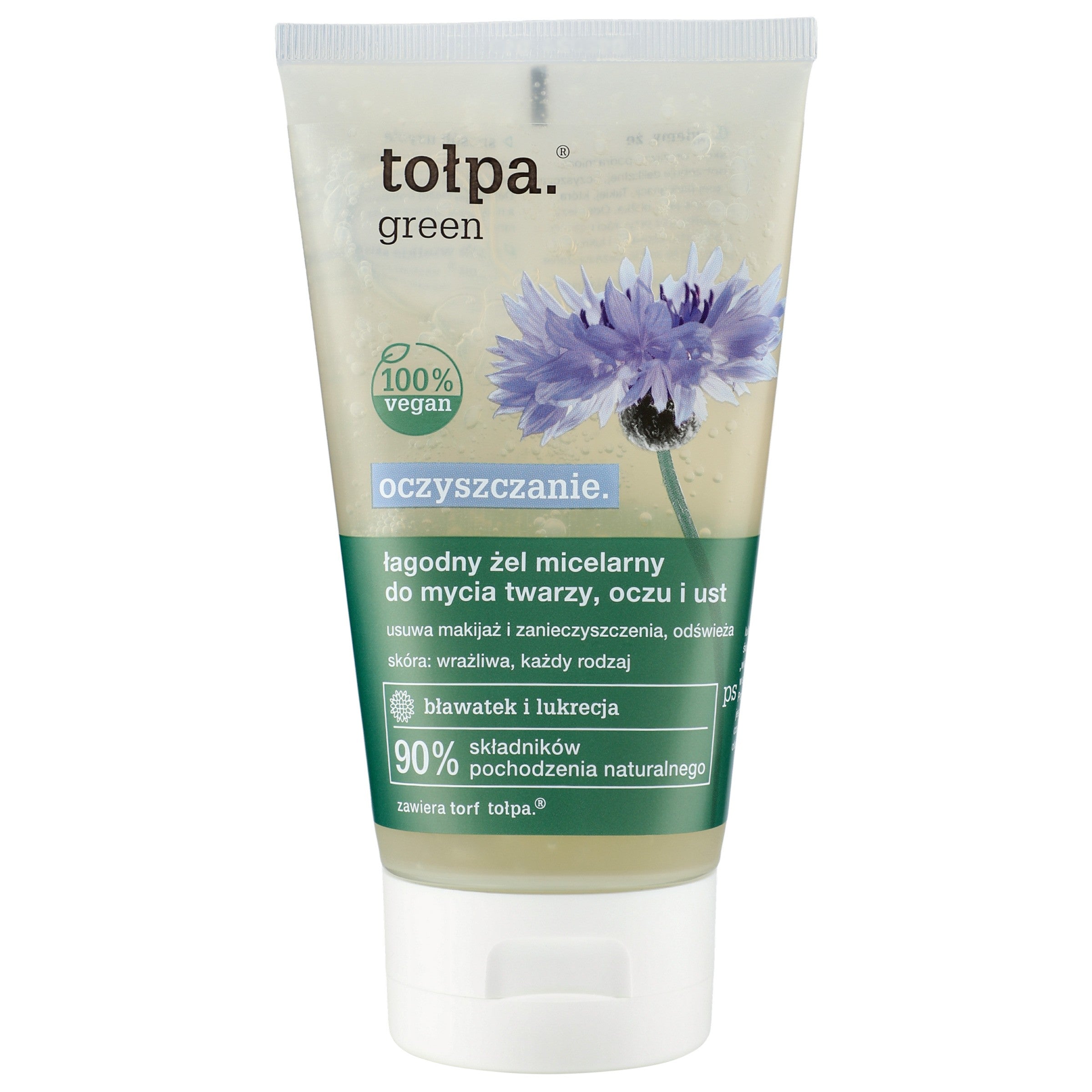 TOŁPA Green Cleansing Micellar Gel for washing face, eyes and lips gentle 150 ml | Vaistine1.lt