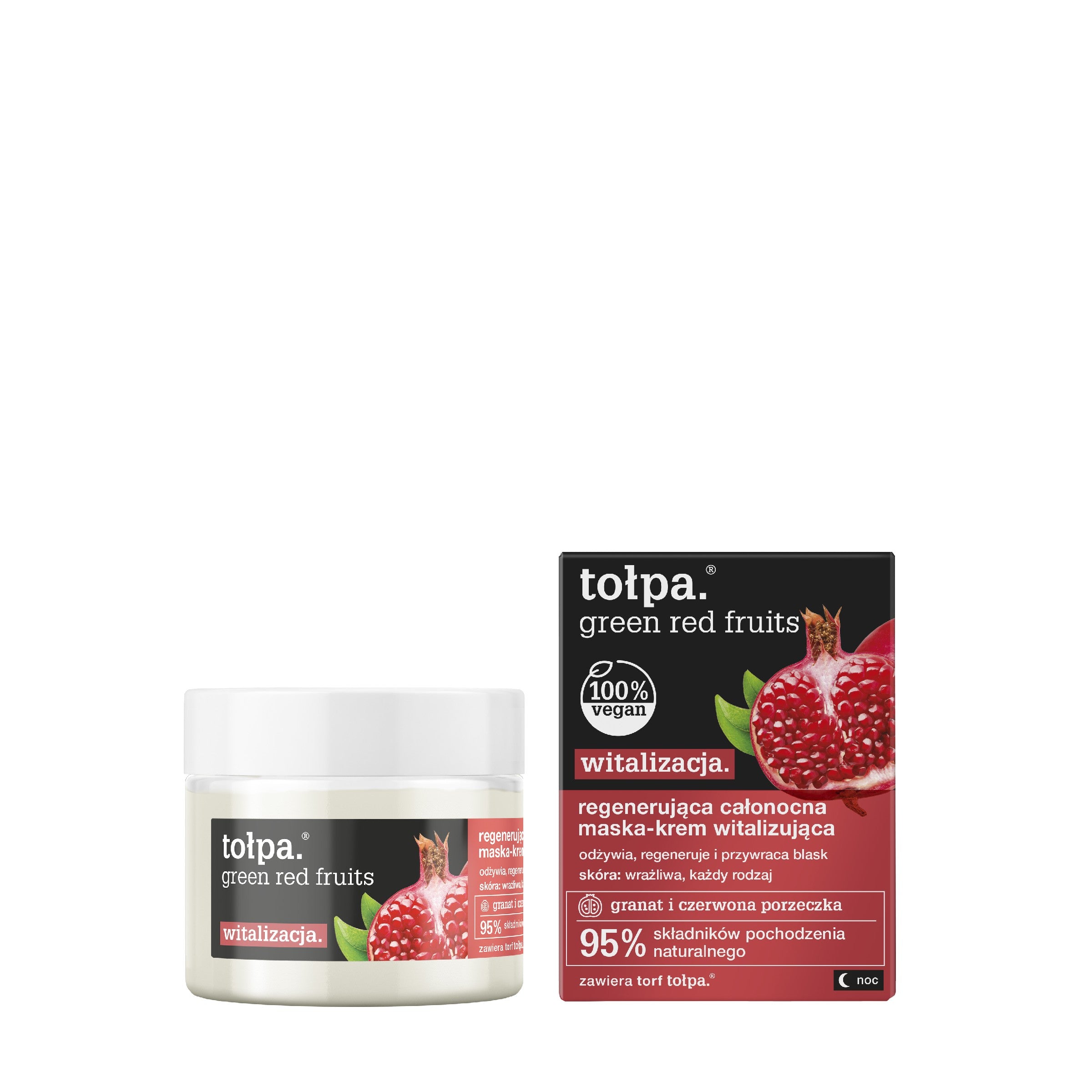 TOŁPA Green Revitalization Overnight Regenerating Cream-Mask Red Fruits 50 ml | Vaistine1.lt