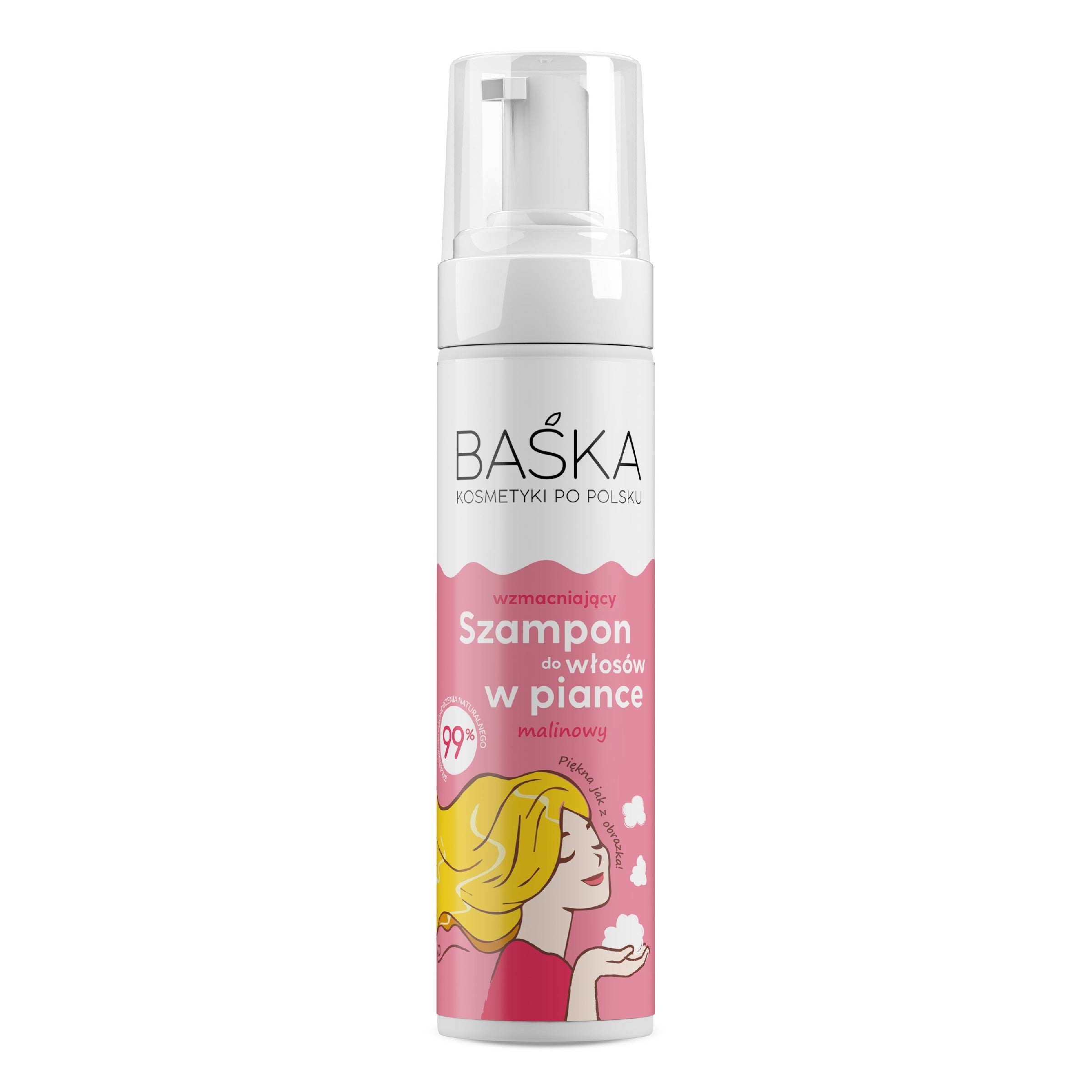 BAŚKA Strengthening Foam Hair Shampoo - Raspberry 200ml | Vaistine1.lt