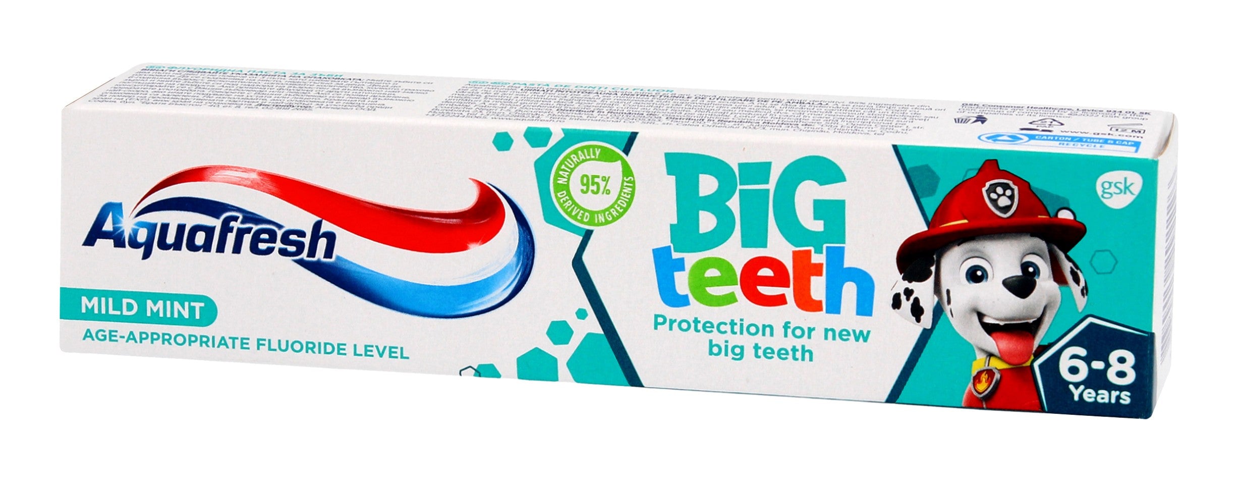 AQUAFRESH Big Teeth Toothpaste for children 6-8 years Paw Patrol | Vaistine1.lt